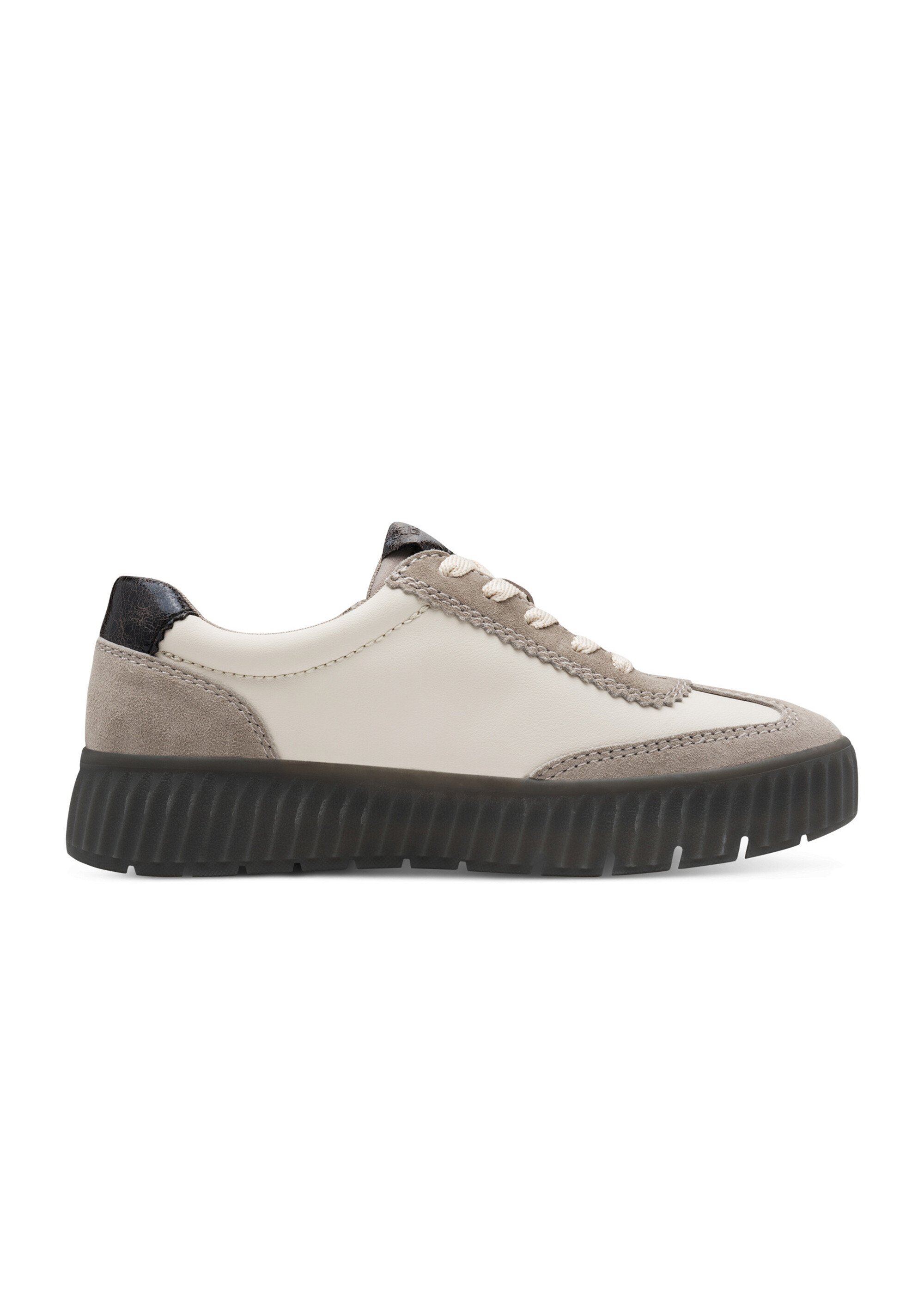 Baskets vintage en cuir, semelle épaisse Femme Gris TAM88372945 DR1