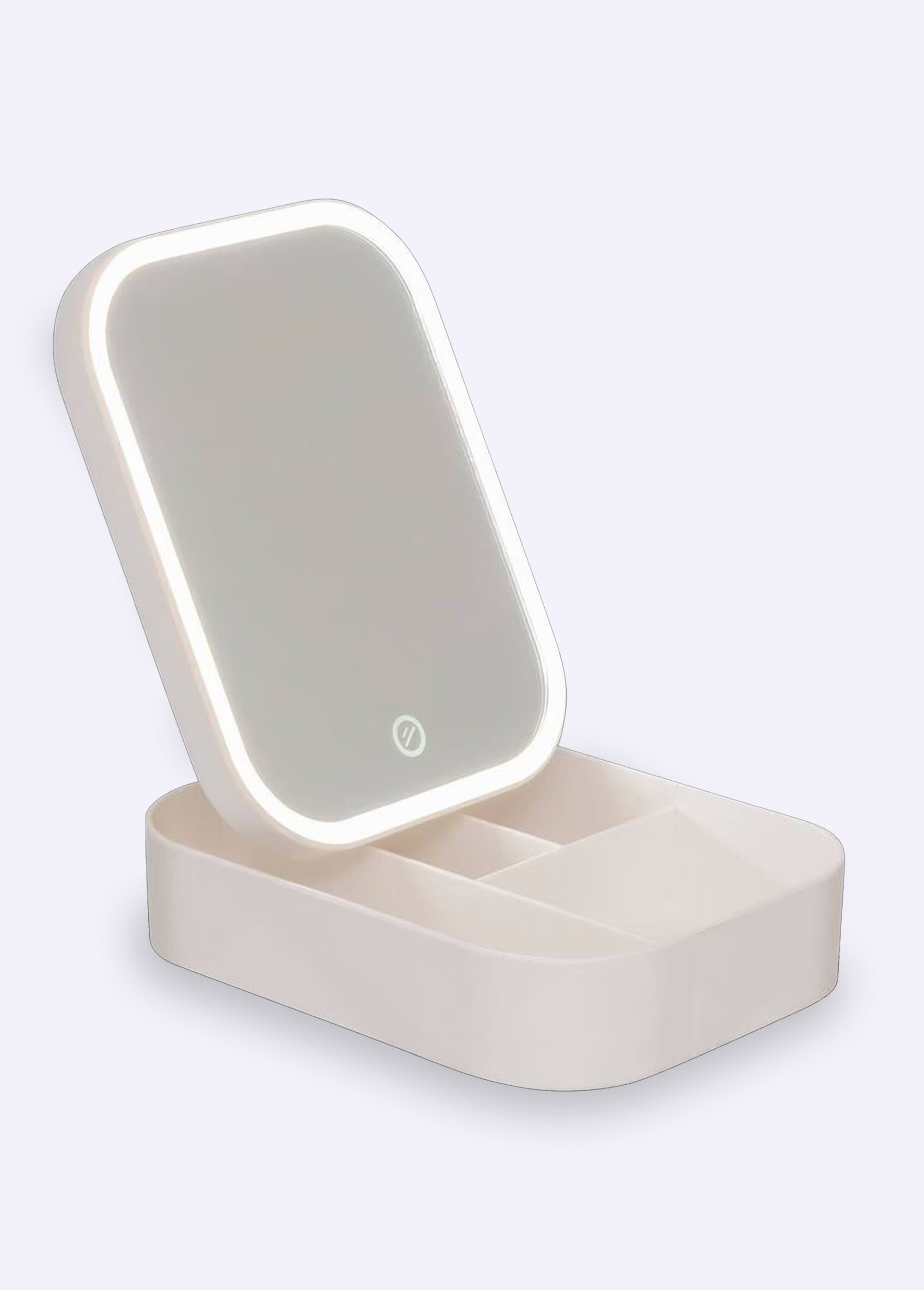 Boite 4 compartiments + miroir lumineux Blanc JJA-204934 FA1