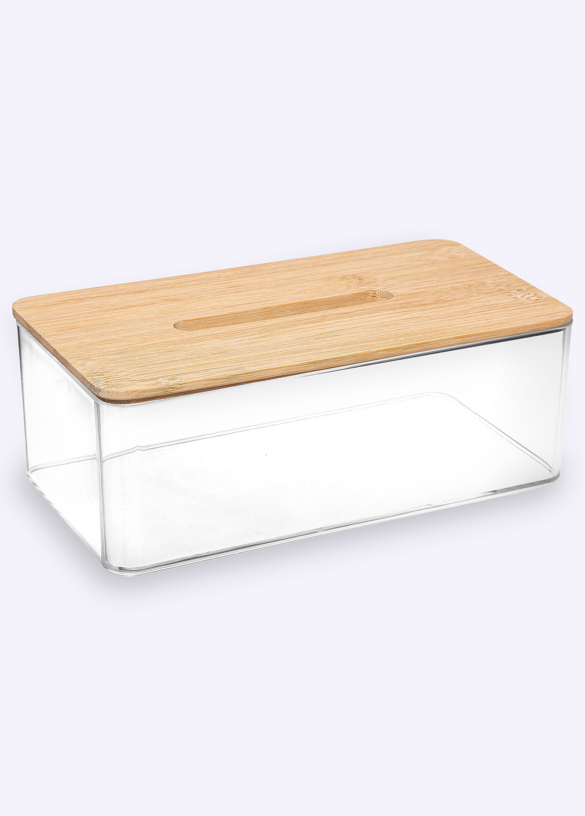 Boite à mouchoirs avec couvercle bambou TRANSPARENT ET BAMBOU JJA-174684 FA1