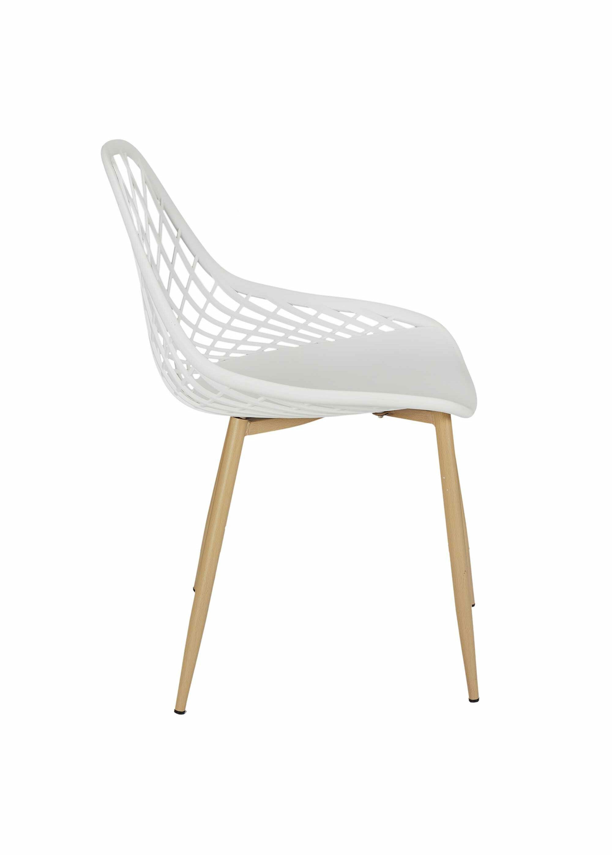 Chaise d'extérieur avec dossier alvéolé BLANC CMP-HDO2022A DE1