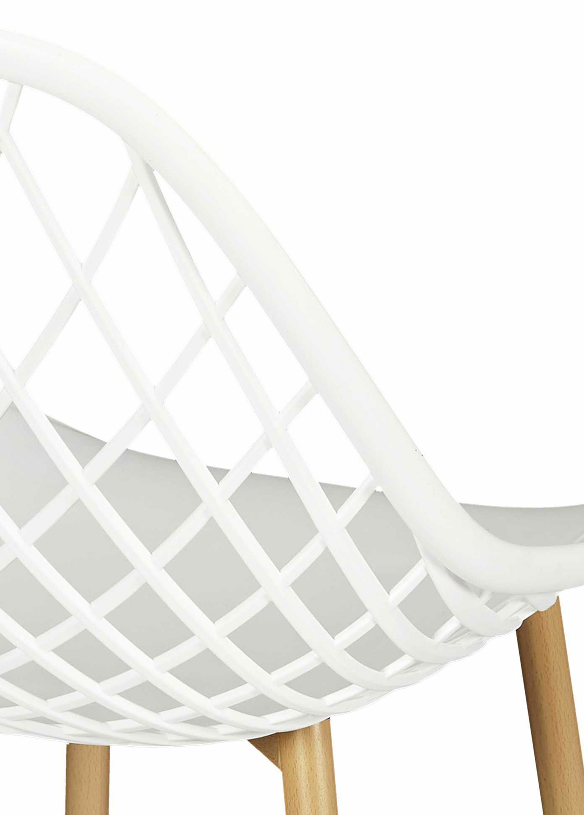 Chaise d'extérieur avec dossier alvéolé BLANC CMP-HDO2022A DE3