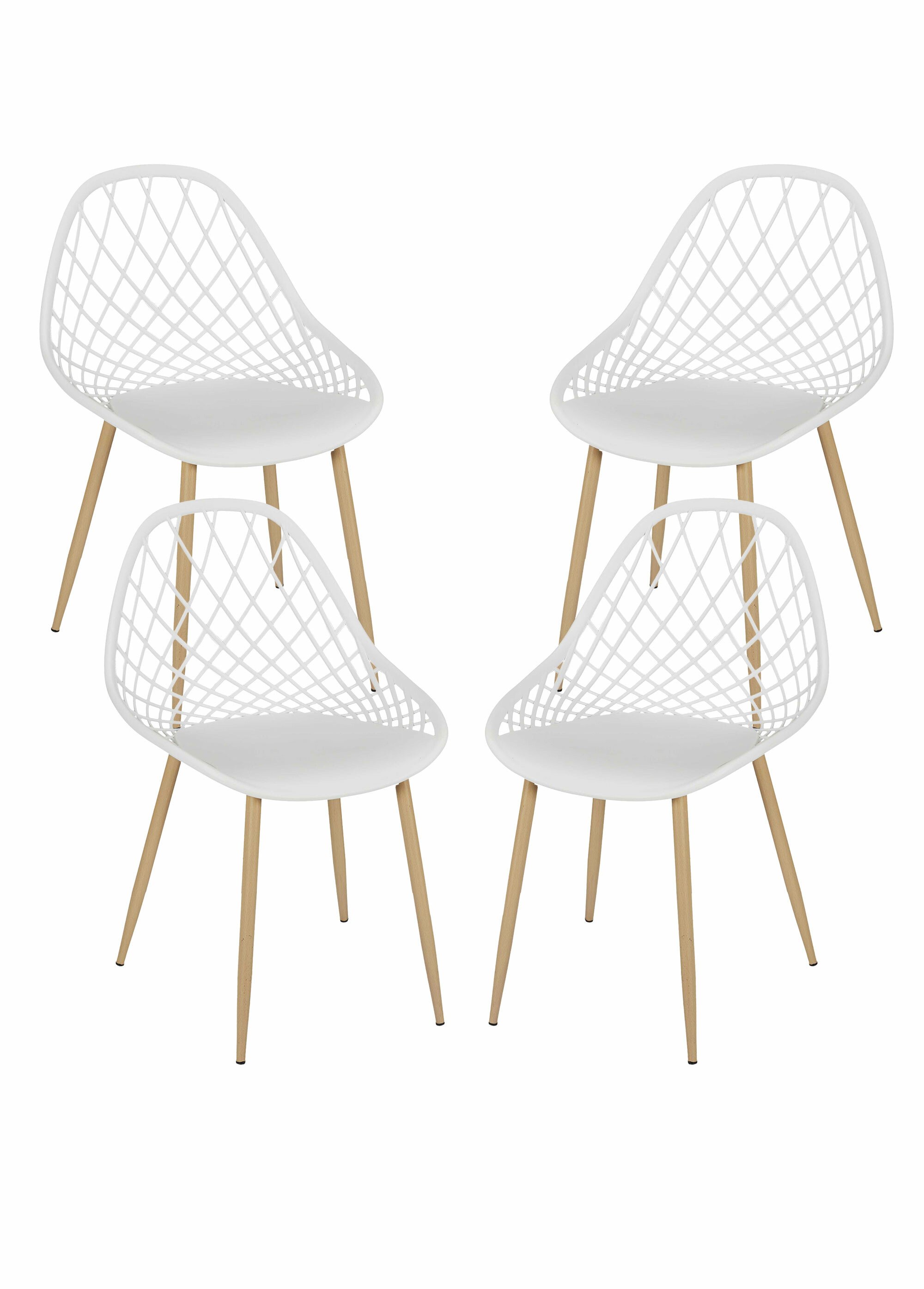 Chaise d'extérieur avec dossier alvéolé BLANC CMP-HDO2022A FA1