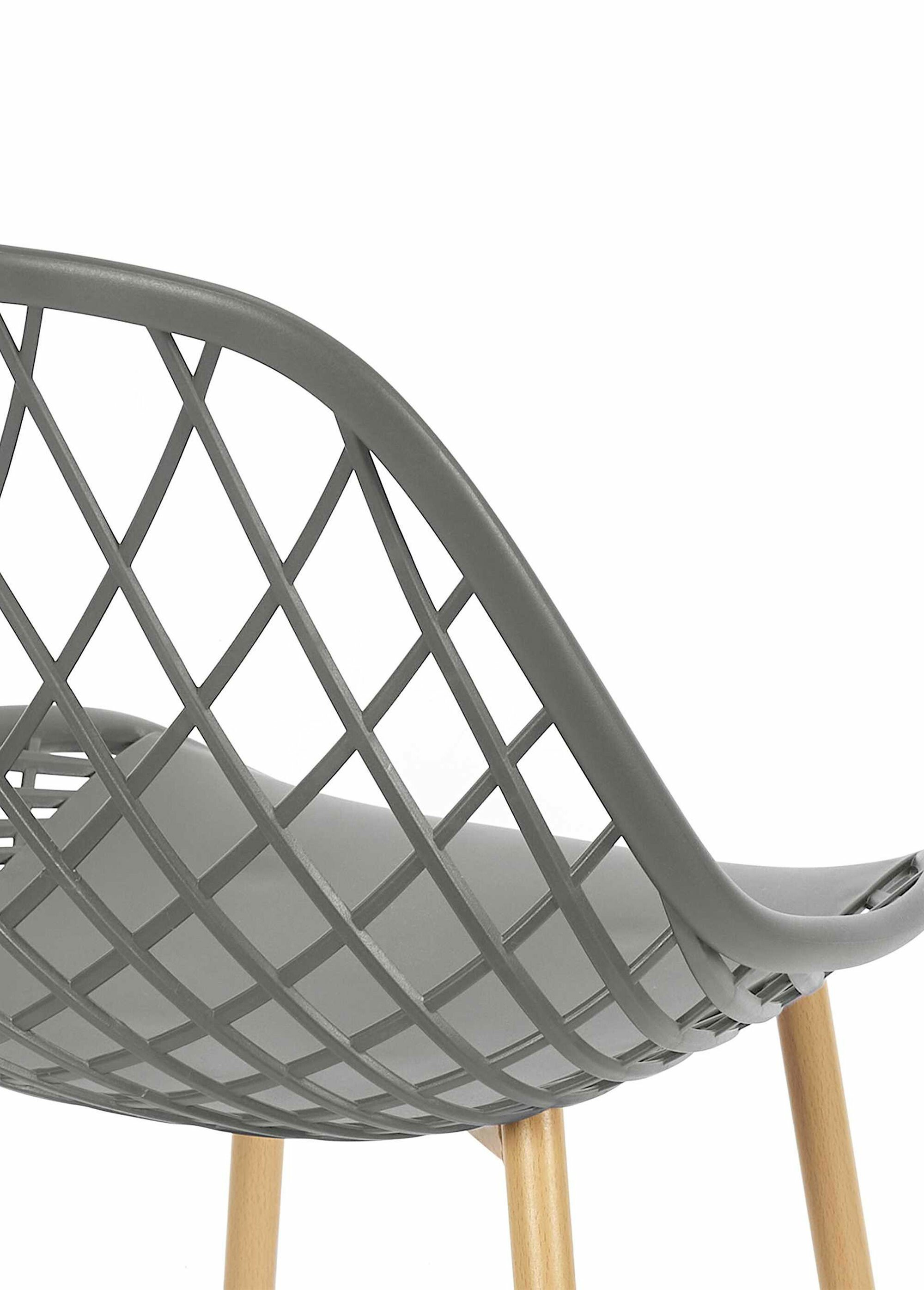 Chaise d'extérieur avec dossier alvéolé GRIS CMP-HDO2022A DE3