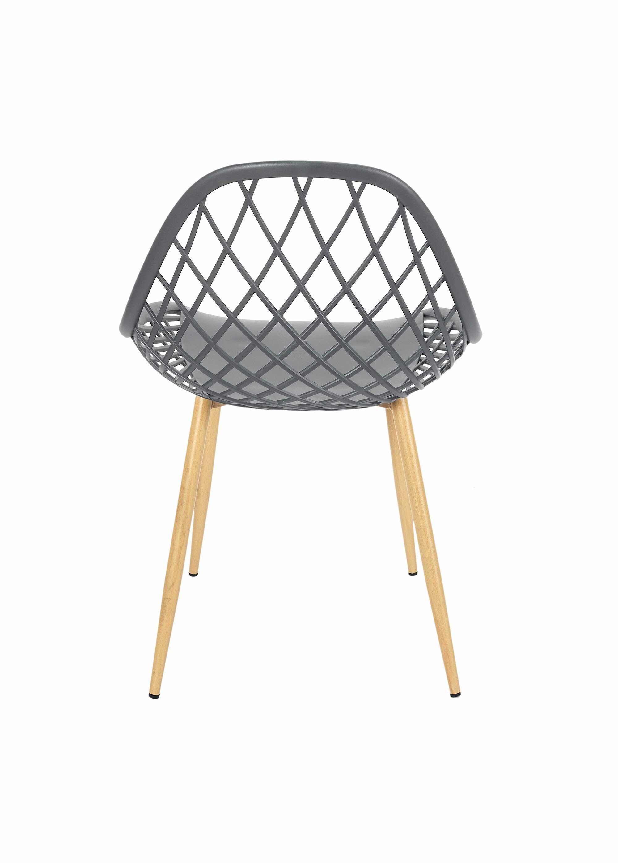 Chaise d'extérieur avec dossier alvéolé GRIS CMP-HDO2022A DO1