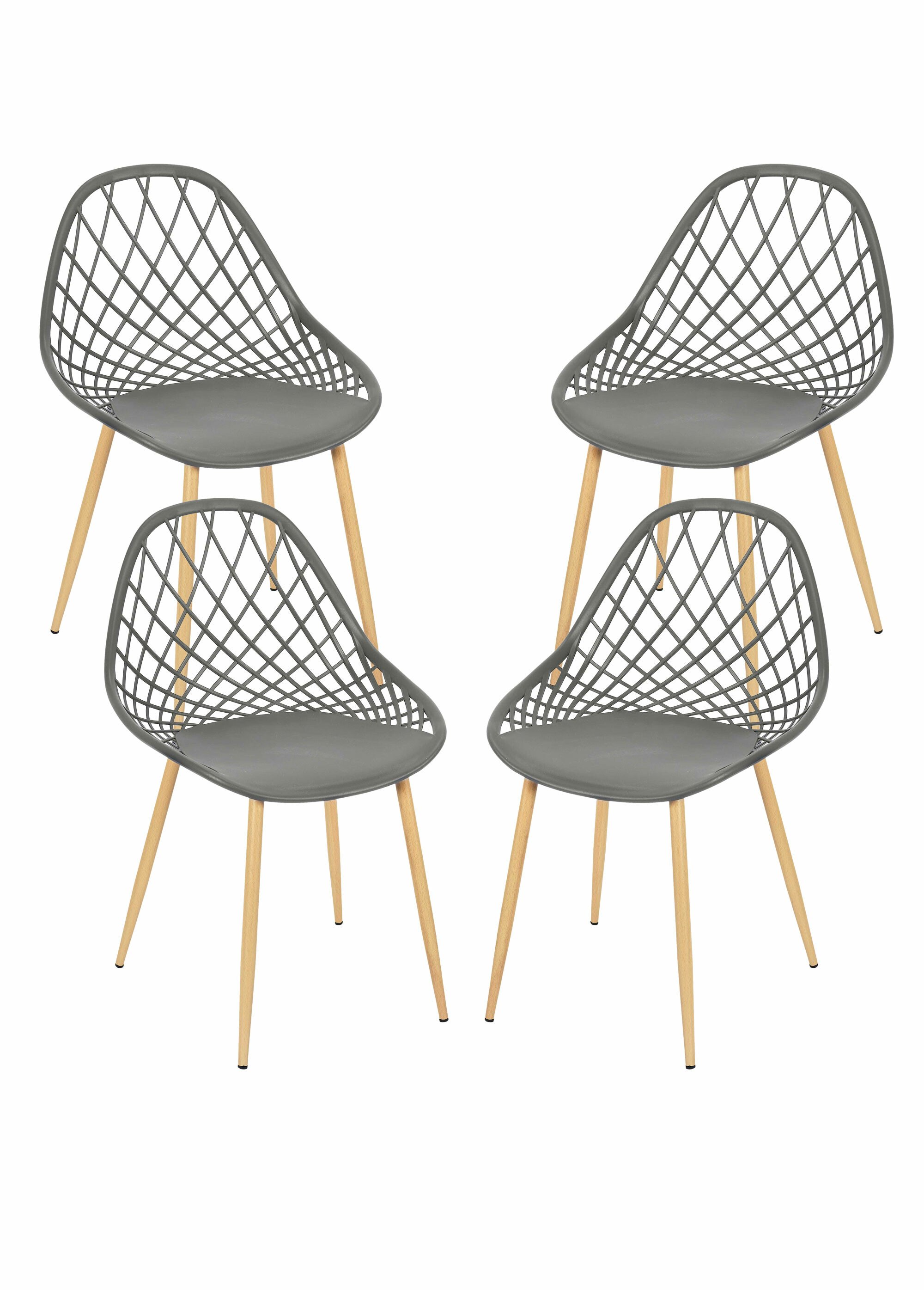 Chaise d'extérieur avec dossier alvéolé GRIS CMP-HDO2022A FA1