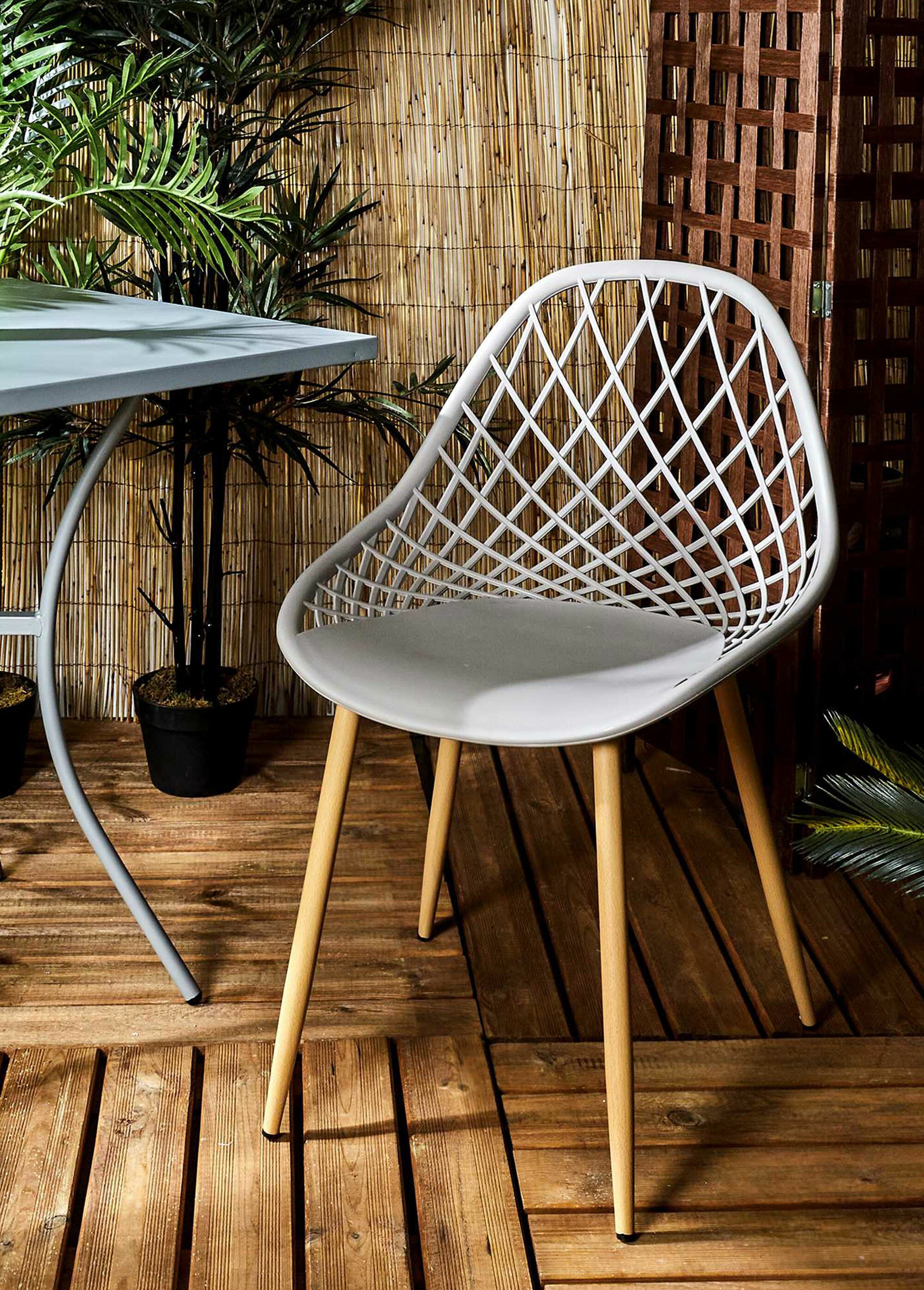 Chaise d'extérieur avec dossier alvéolé MARRON CMP-HDO2022A SI1