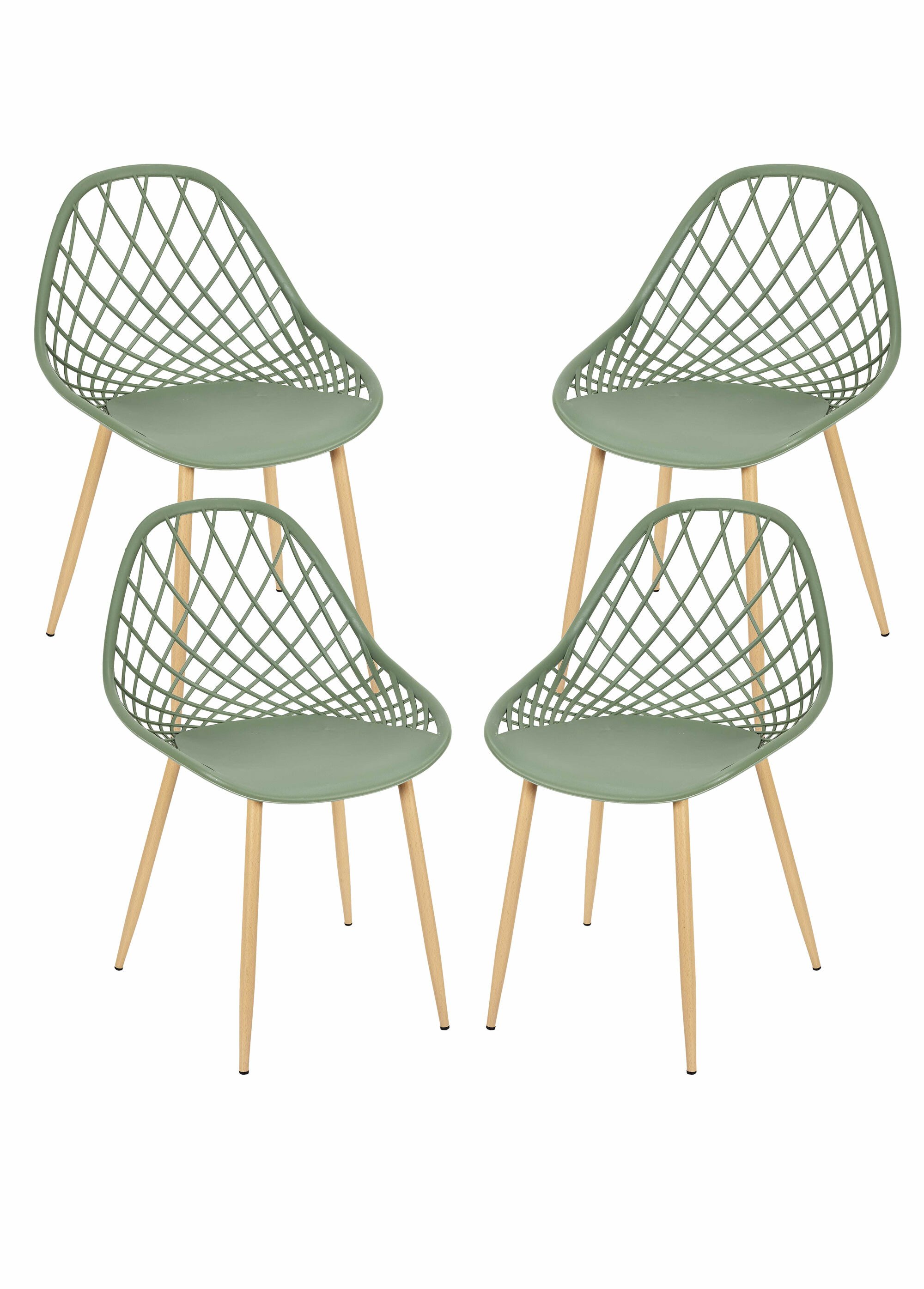 Chaise d'extérieur avec dossier alvéolé VERT CMP-HDO2022A FA1