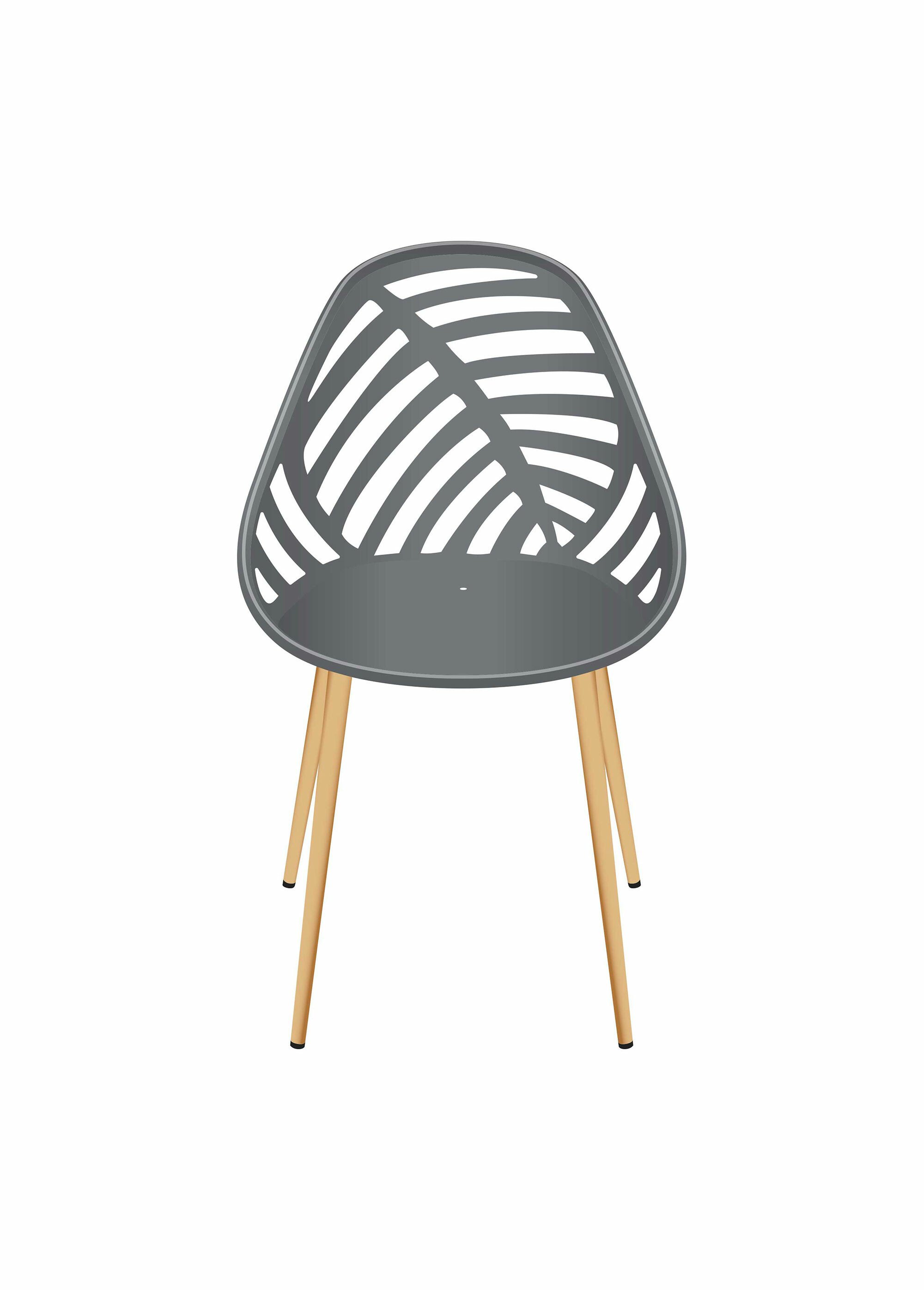 Chaise d'extérieur dossier fantaisie GRIS CMP-HDO0335 DE1