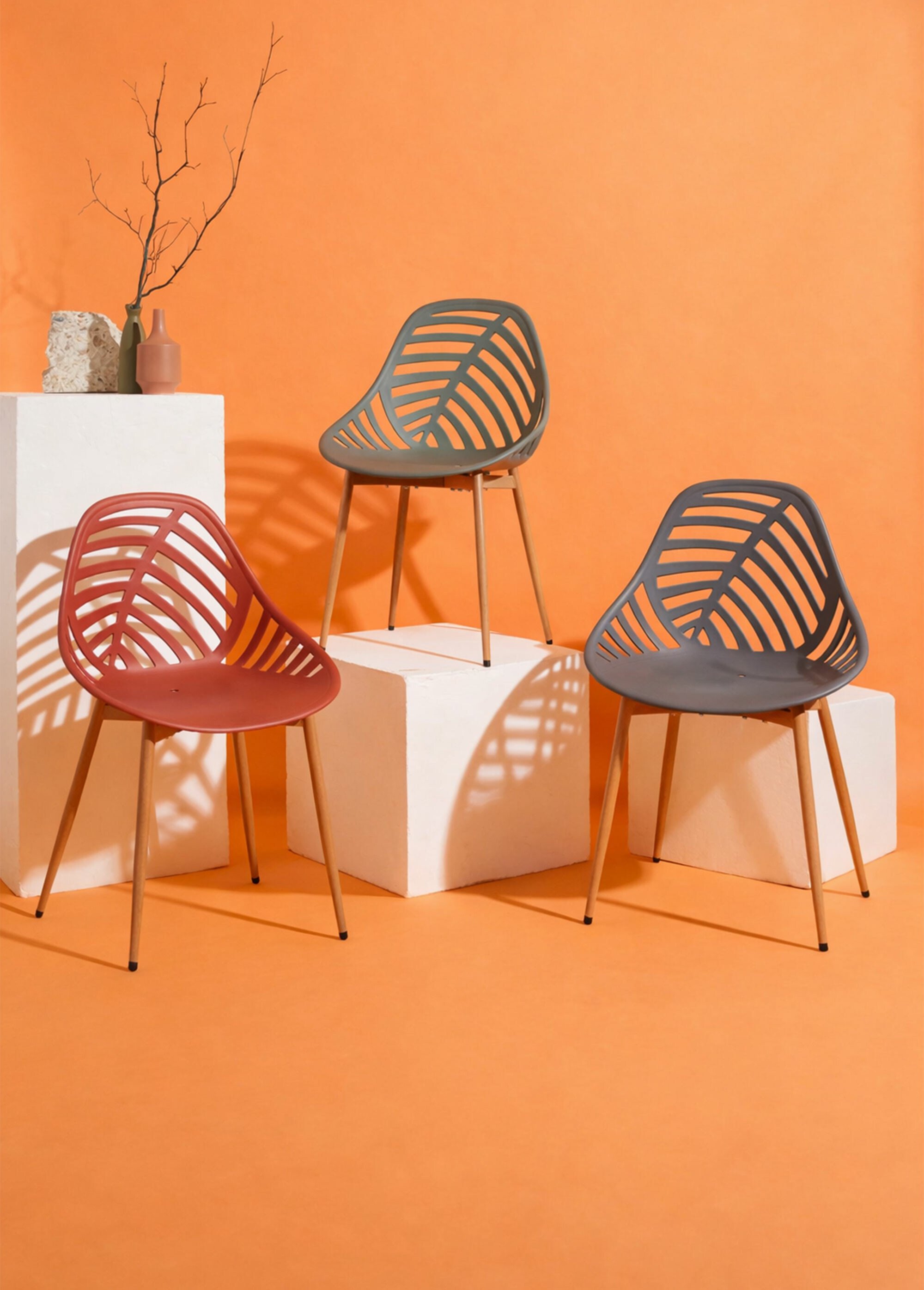 Chaise d'extérieur dossier fantaisie MARRON CMP-HDO0335 SI1