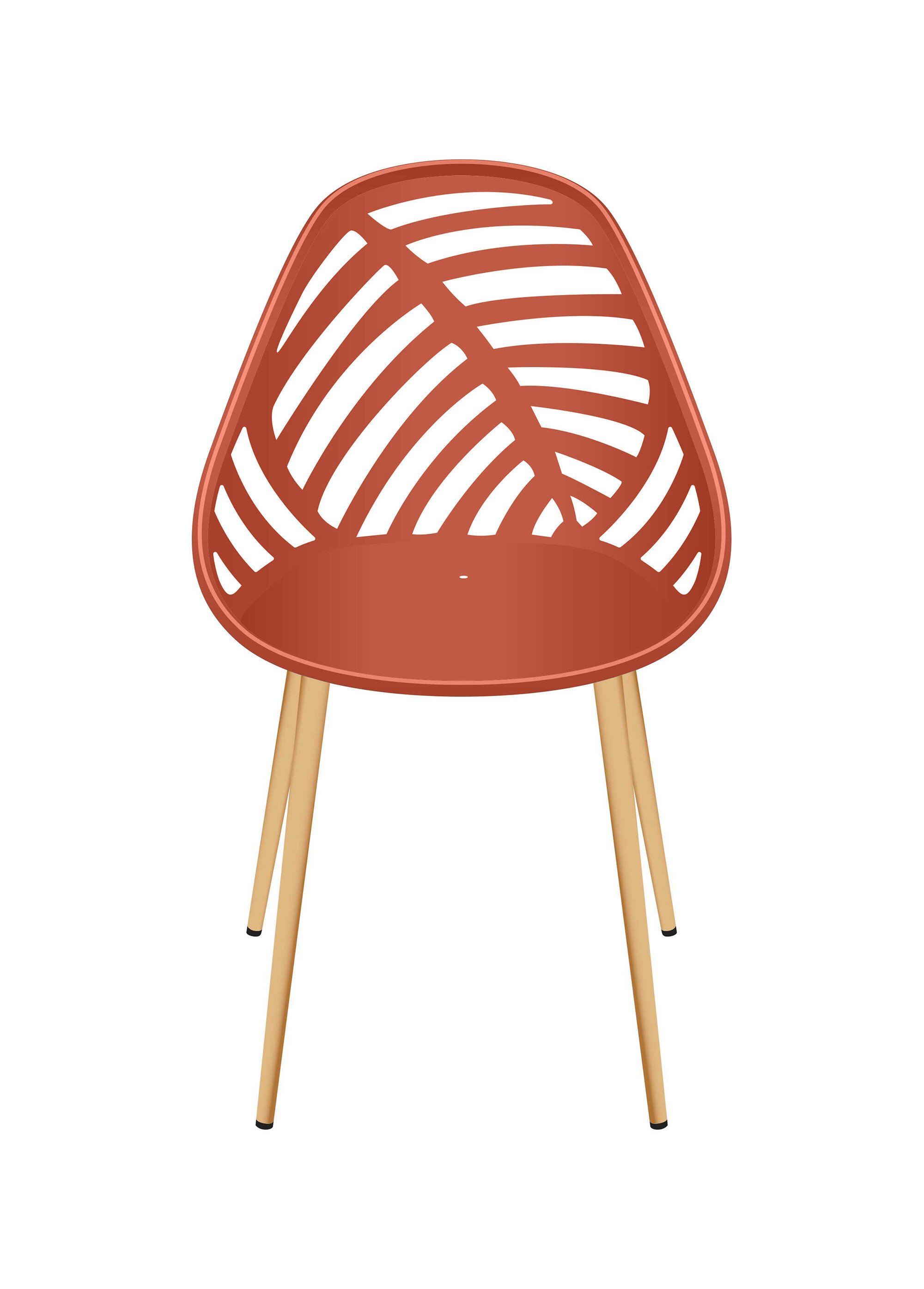 Chaise d'extérieur dossier fantaisie BLANC CMP-HDO0335 DE1