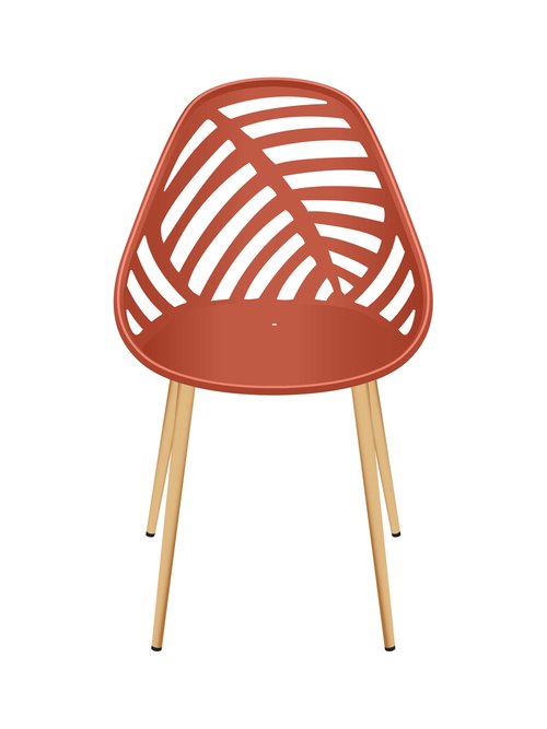 Chaise d'extérieur dossier fantaisie BLANC CMP-HDO0335 DE1