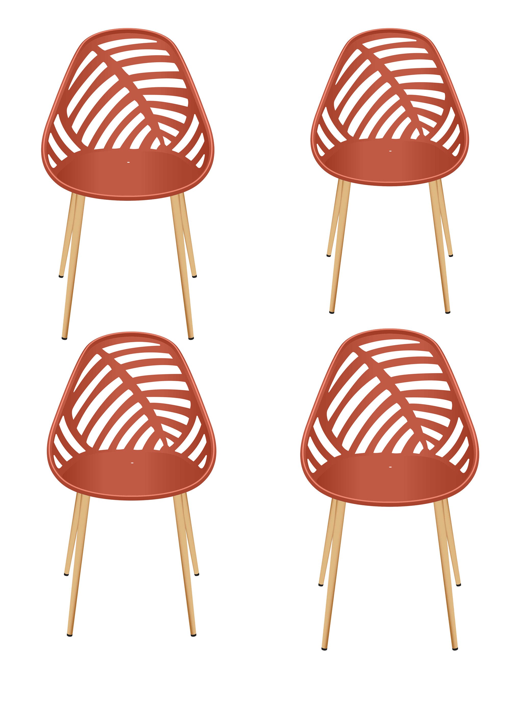 Chaise d'extérieur dossier fantaisie BLANC CMP-HDO0335 FA1