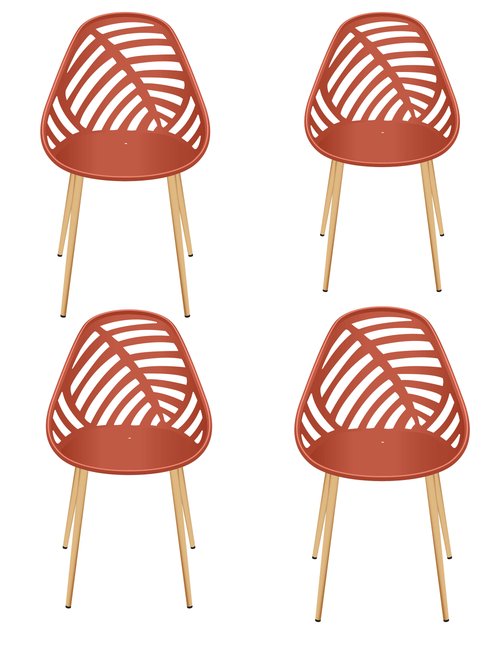 Chaise d'extérieur dossier fantaisie BLANC CMP-HDO0335 FA1