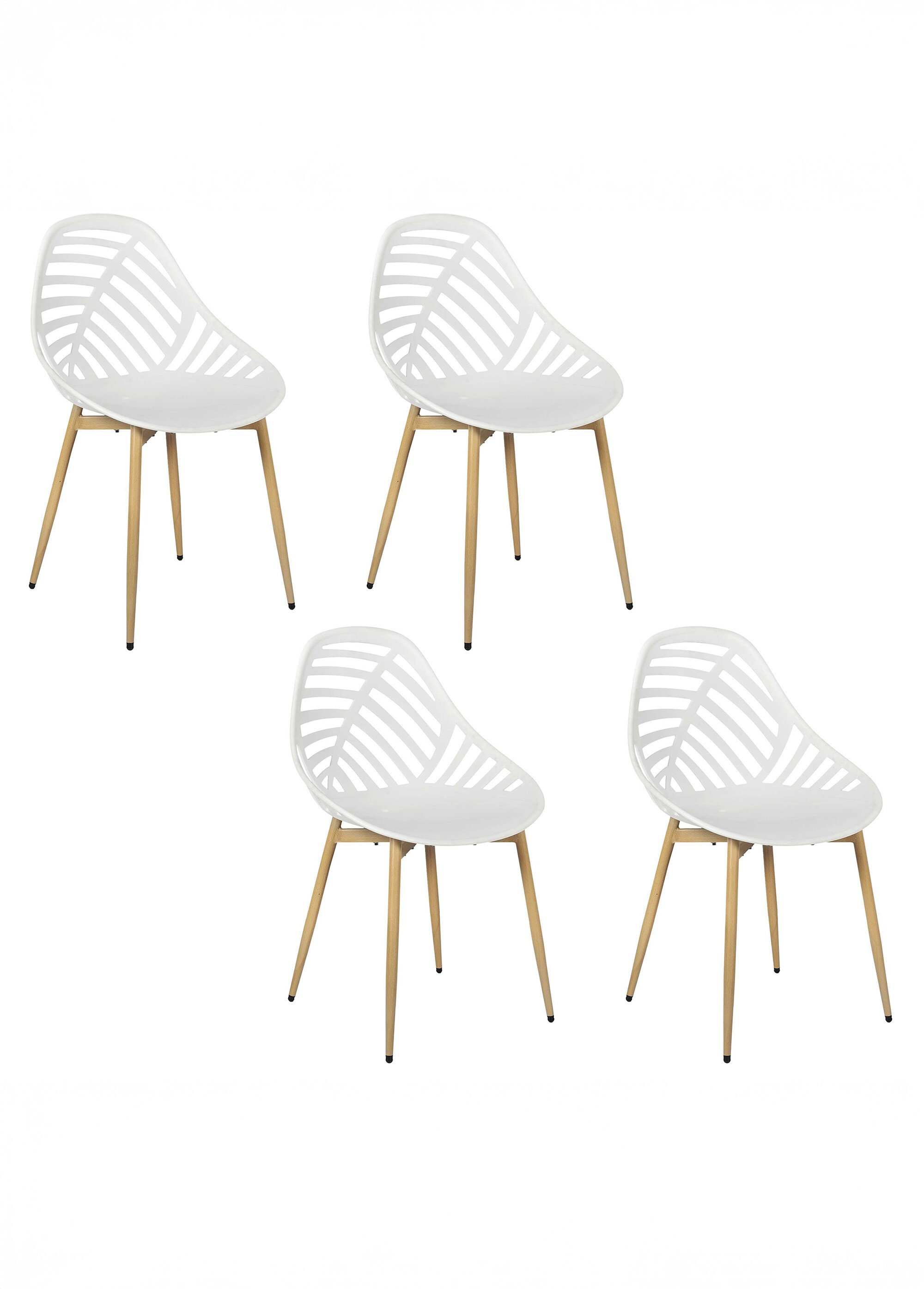 Chaises d'extérieur dossier fantaisie BLANC CMP-HDO0335 FA1