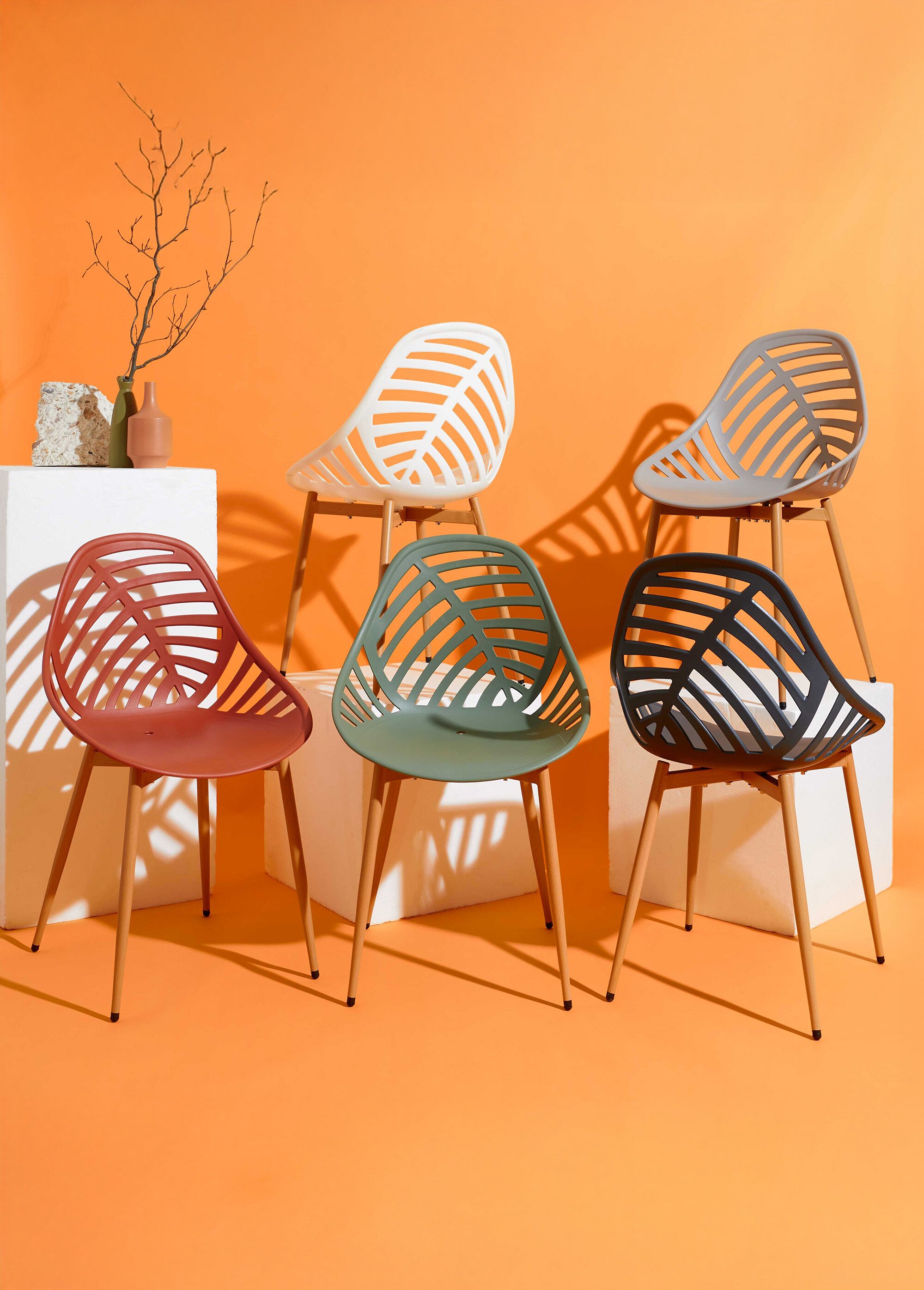 Chaise d'extérieur dossier fantaisie BLANC CMP-HDO0335 SI1