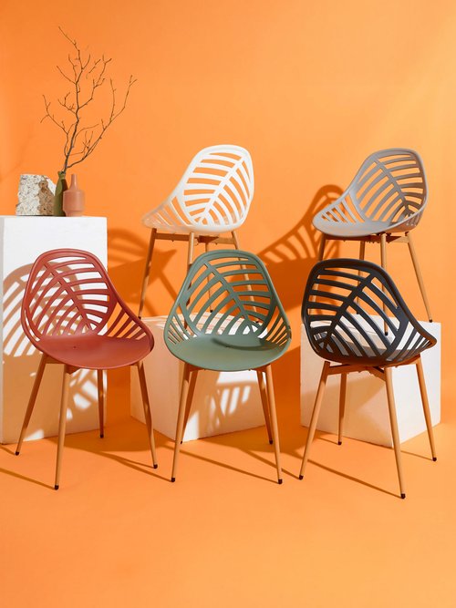 Chaise d'extérieur dossier fantaisie BLANC CMP-HDO0335 SI1