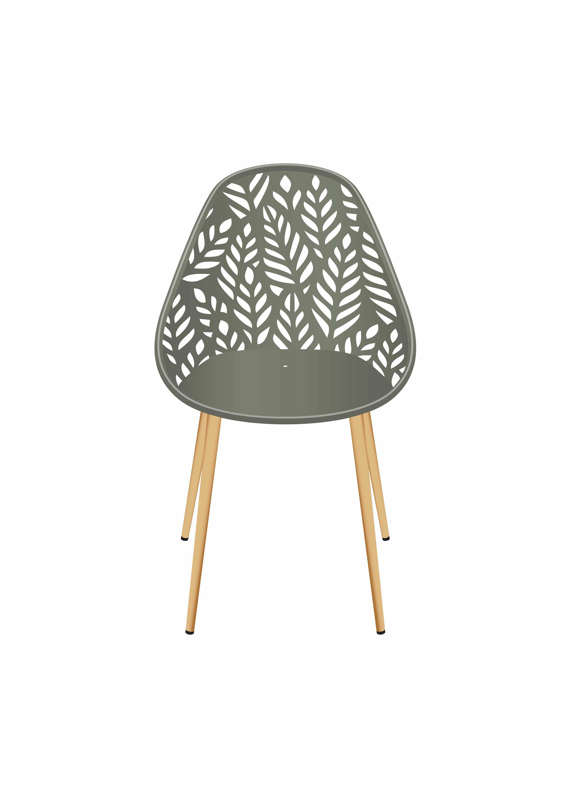 Chaise d'extérieur dossier feuilles VERT CMP-HDO0332 DE1