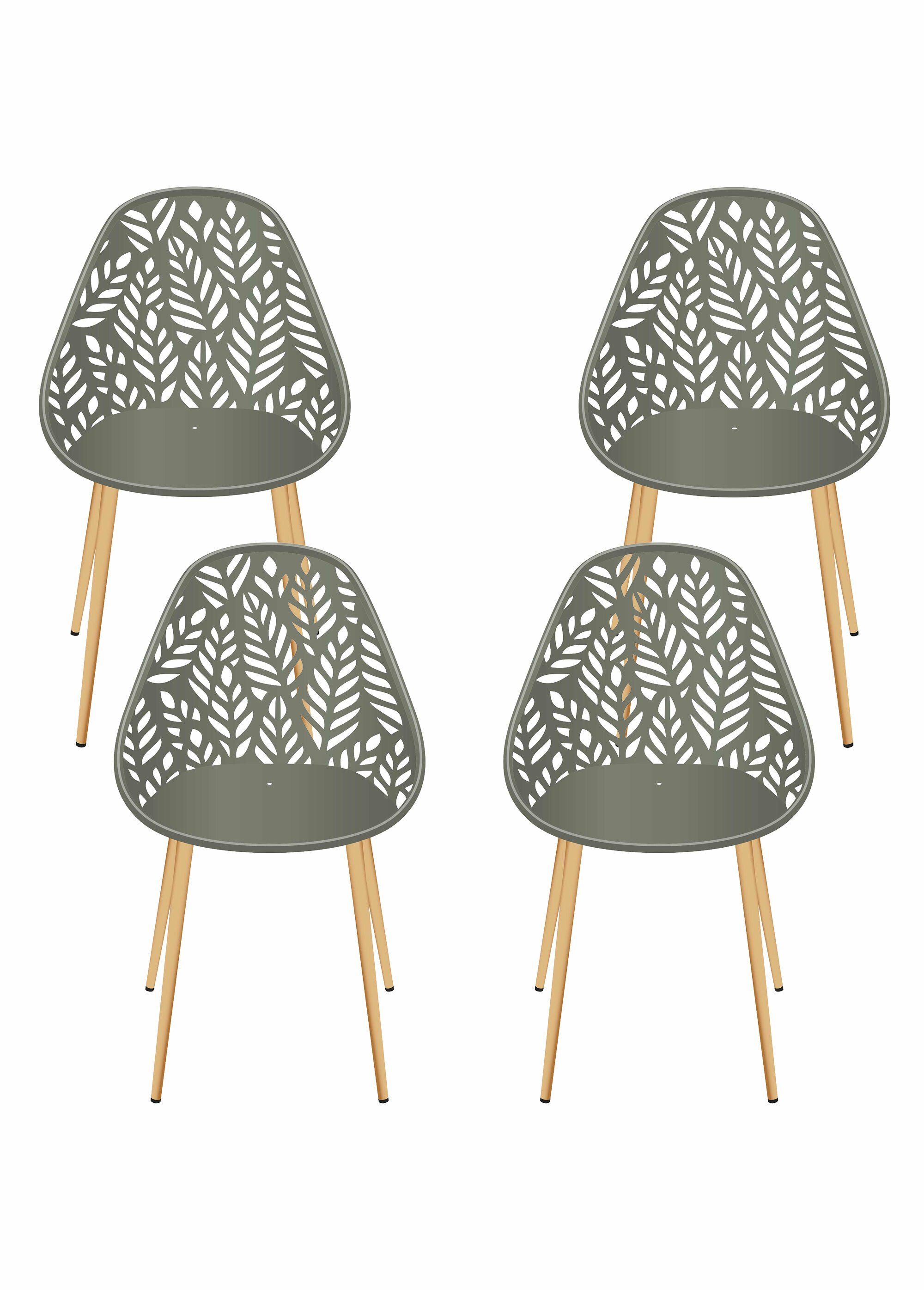 Chaises d'extérieur dossier feuilles