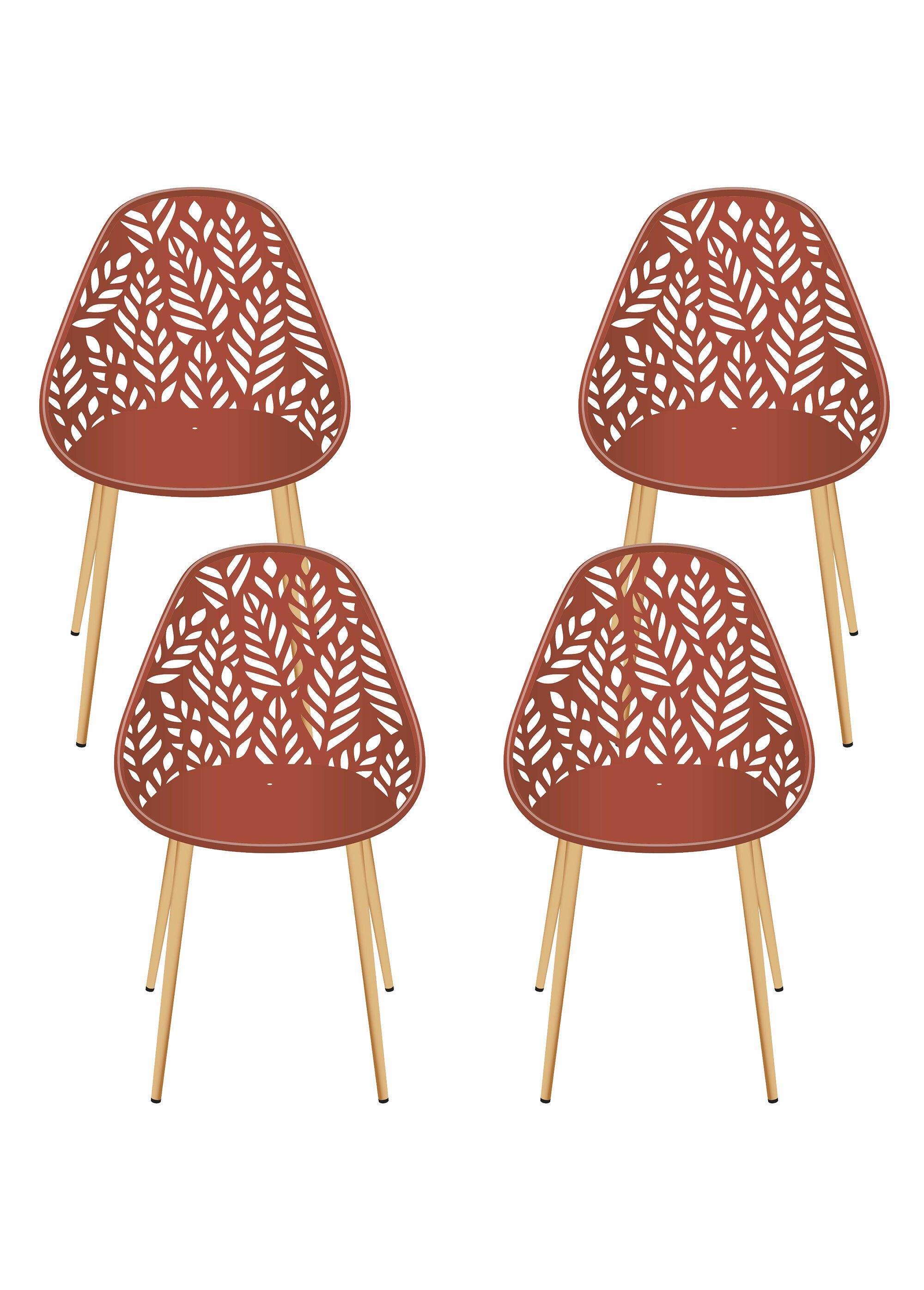 Chaise d'extérieur dossier feuilles ORANGE CMP-HDO0332 FA1