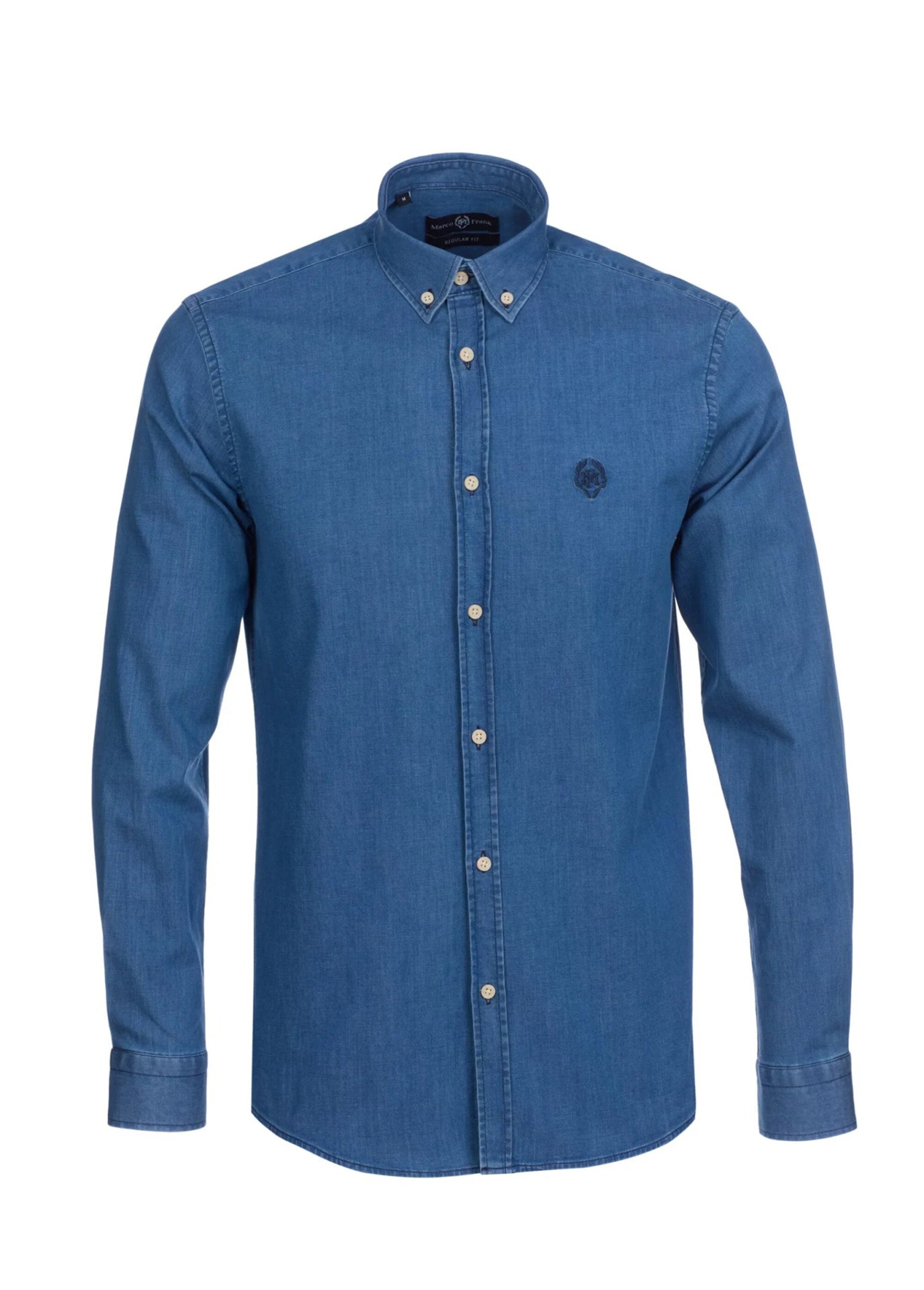 Chemise chambray casual manches longues Homme BLEU FONCE MFK-WISCONSIN AP1