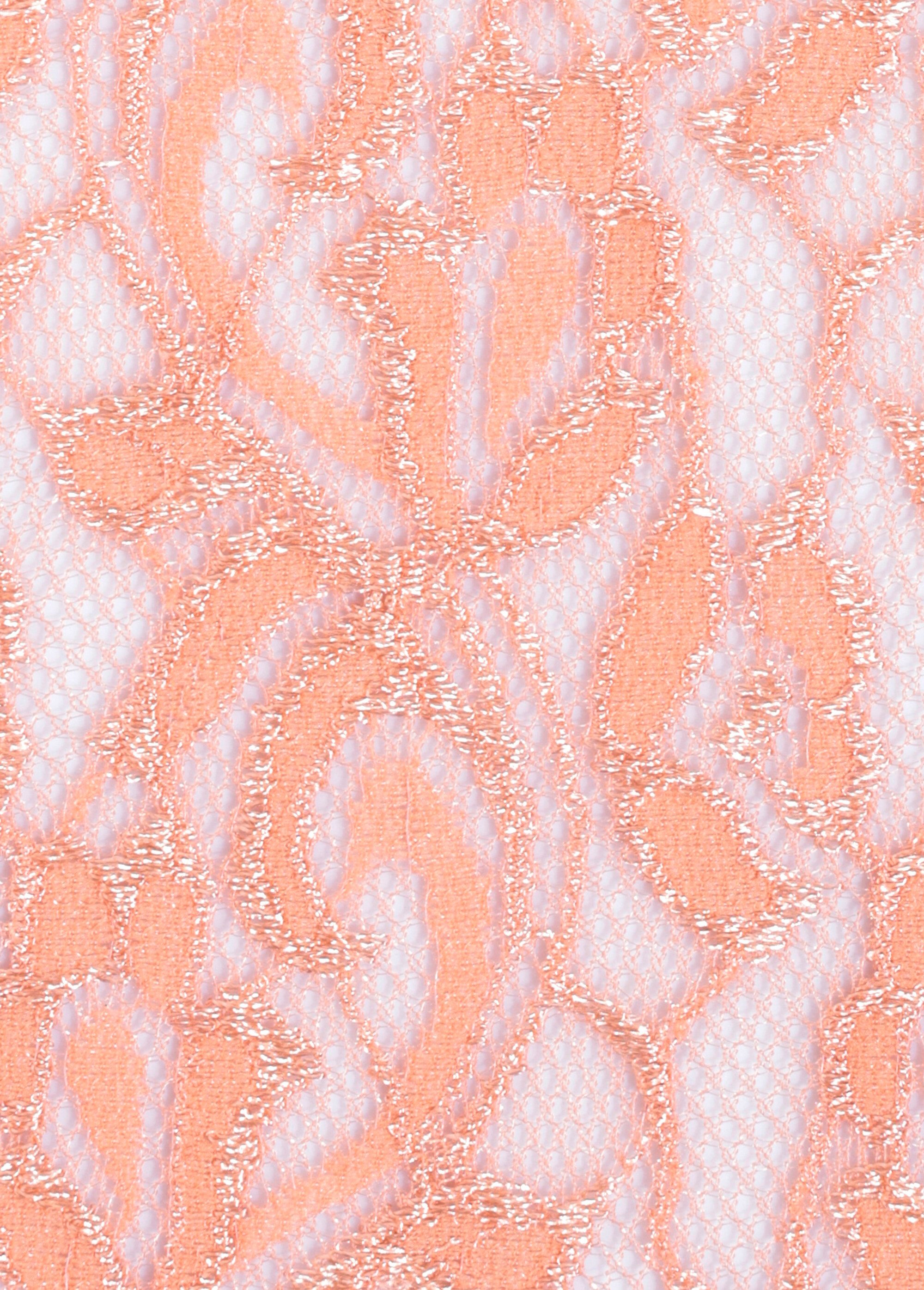 Coupon dentelle fleurie à reflets, 3T ORANGE COT146075 DE2