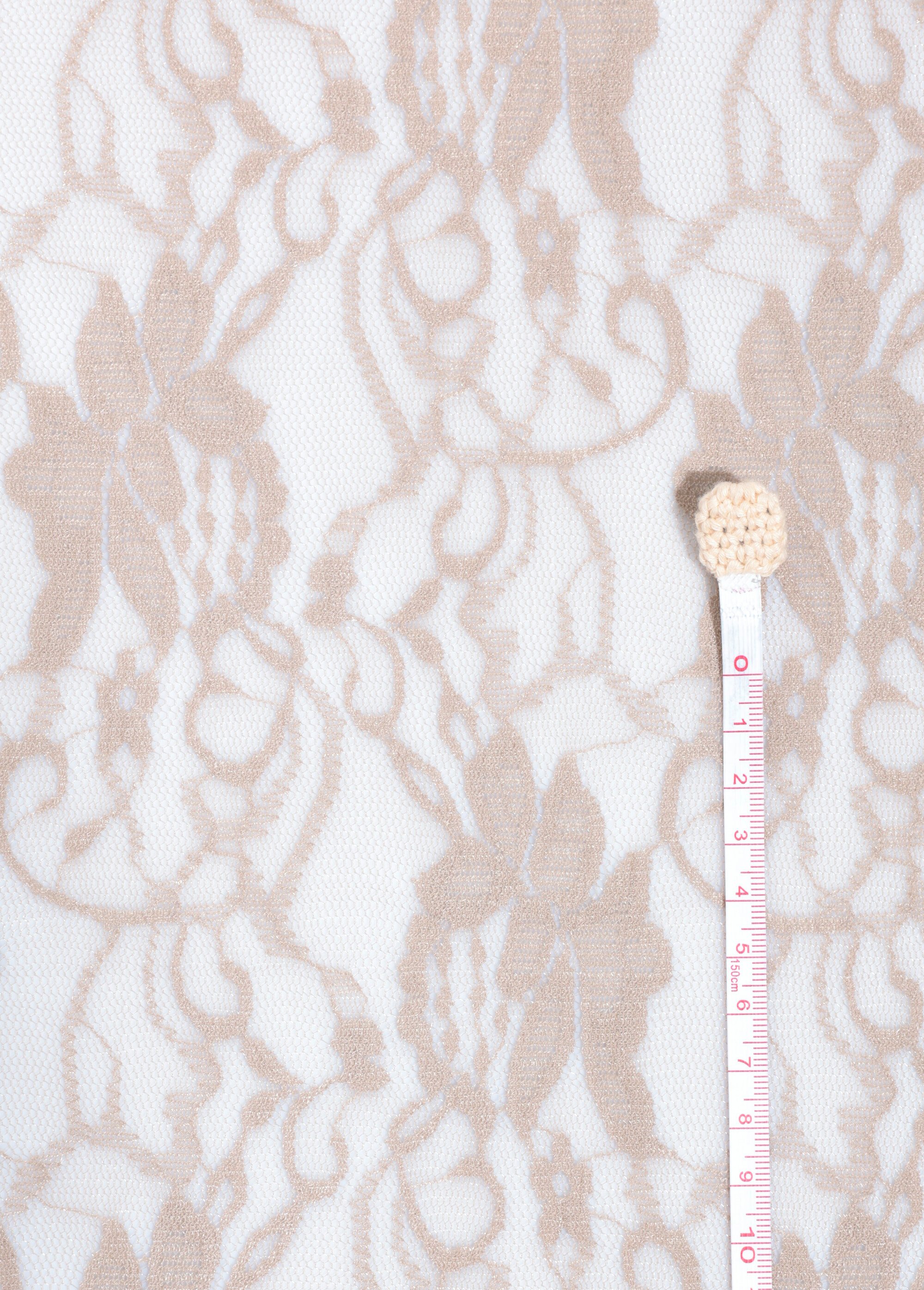 Coupon tissu broderie fleurs et tulle 2B