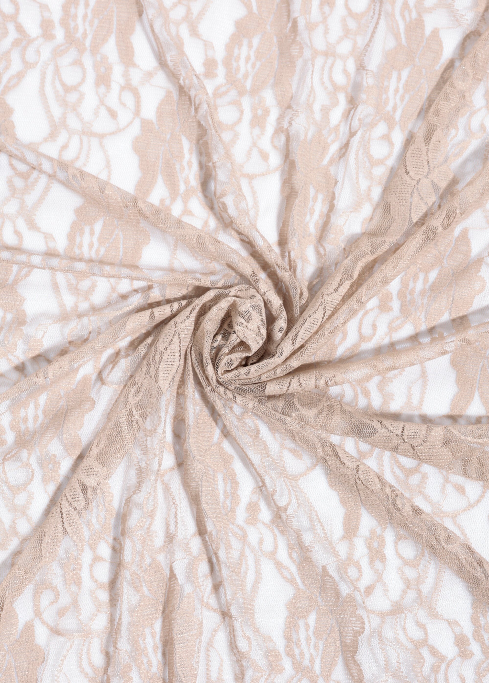 Coupon tissu broderie fleurs et tulle 2B