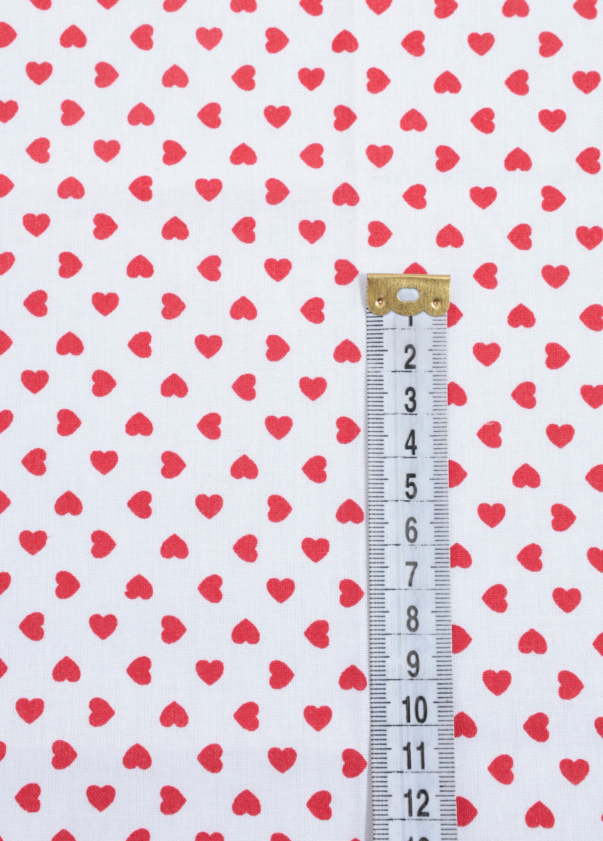 Coupon tissu déco petits coeurs ROUGE COT141638 DE1