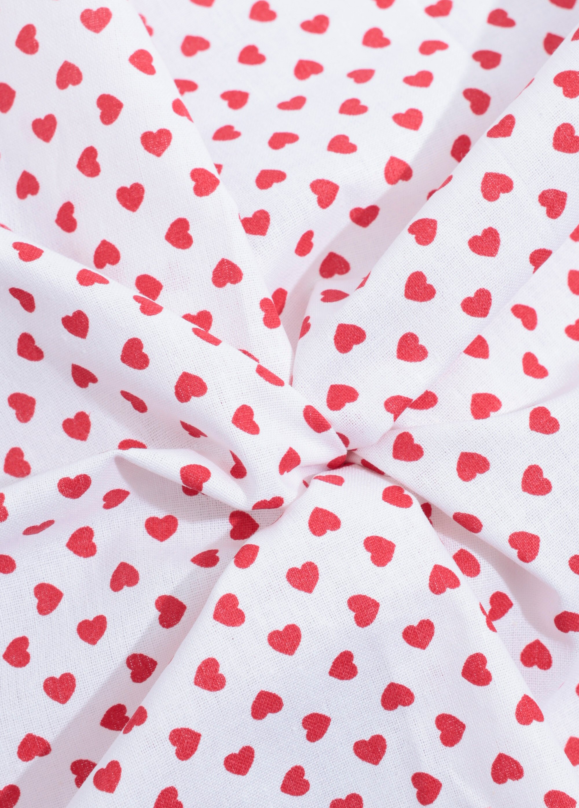 Coupon tissu déco petits coeurs