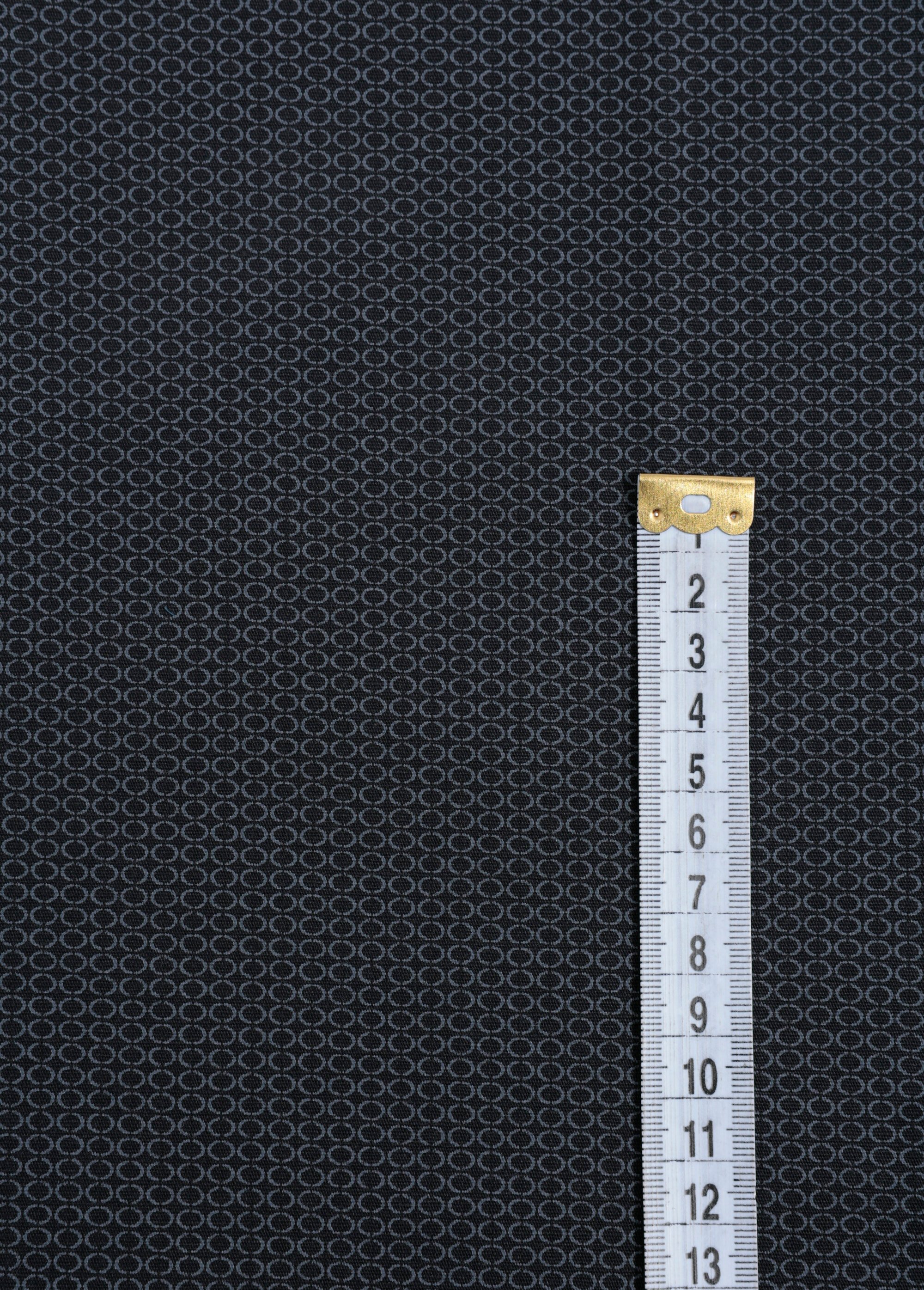 Coupon tissu patchwork motif ovale NOIR COT139084 DE1