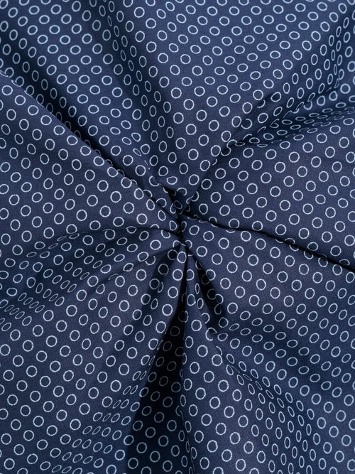 Coupon tissu patchwork motif rond BLANC COT136946 FA1