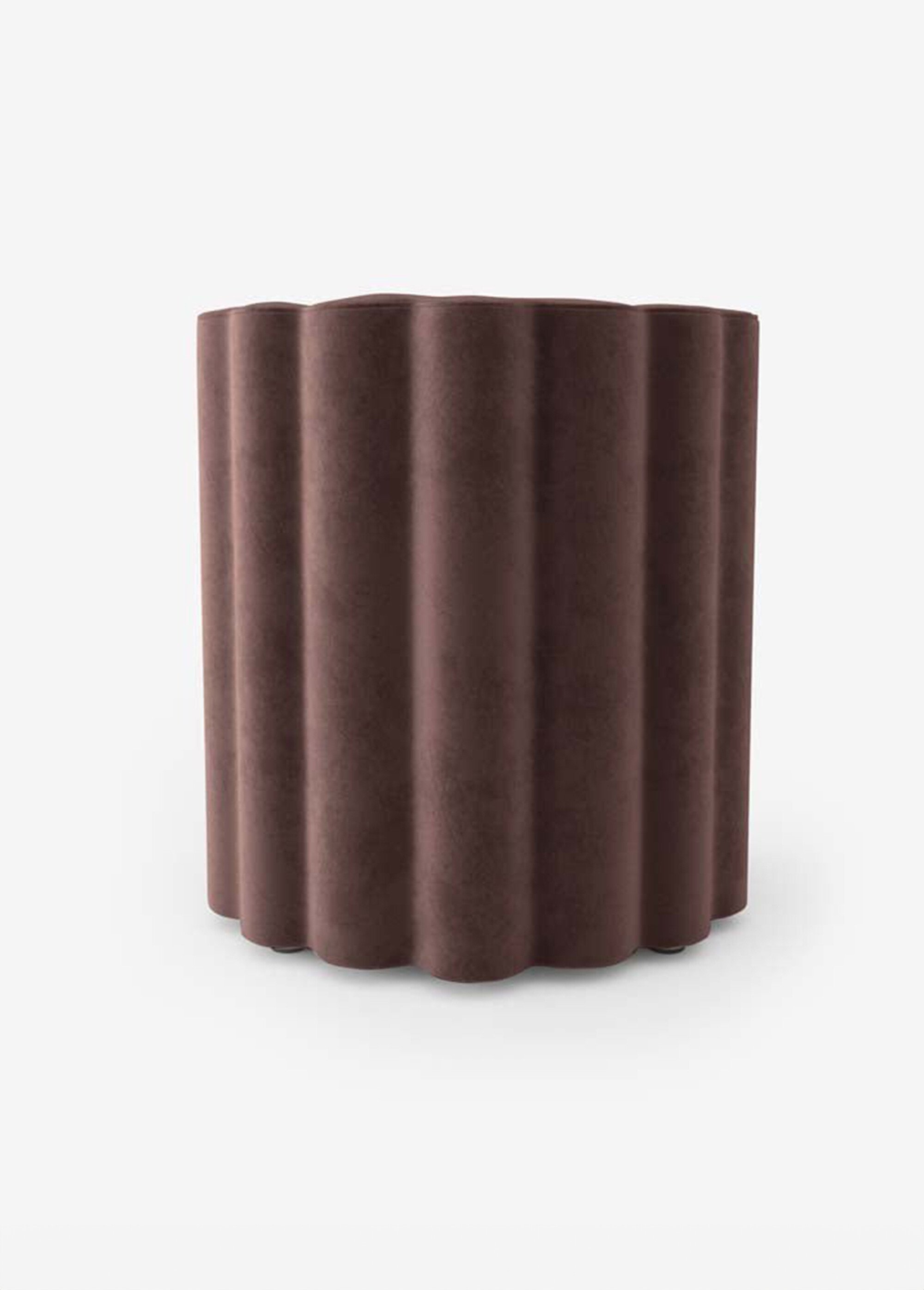 Fauteuil style design en velours MARRON POT-FRIDA DO1