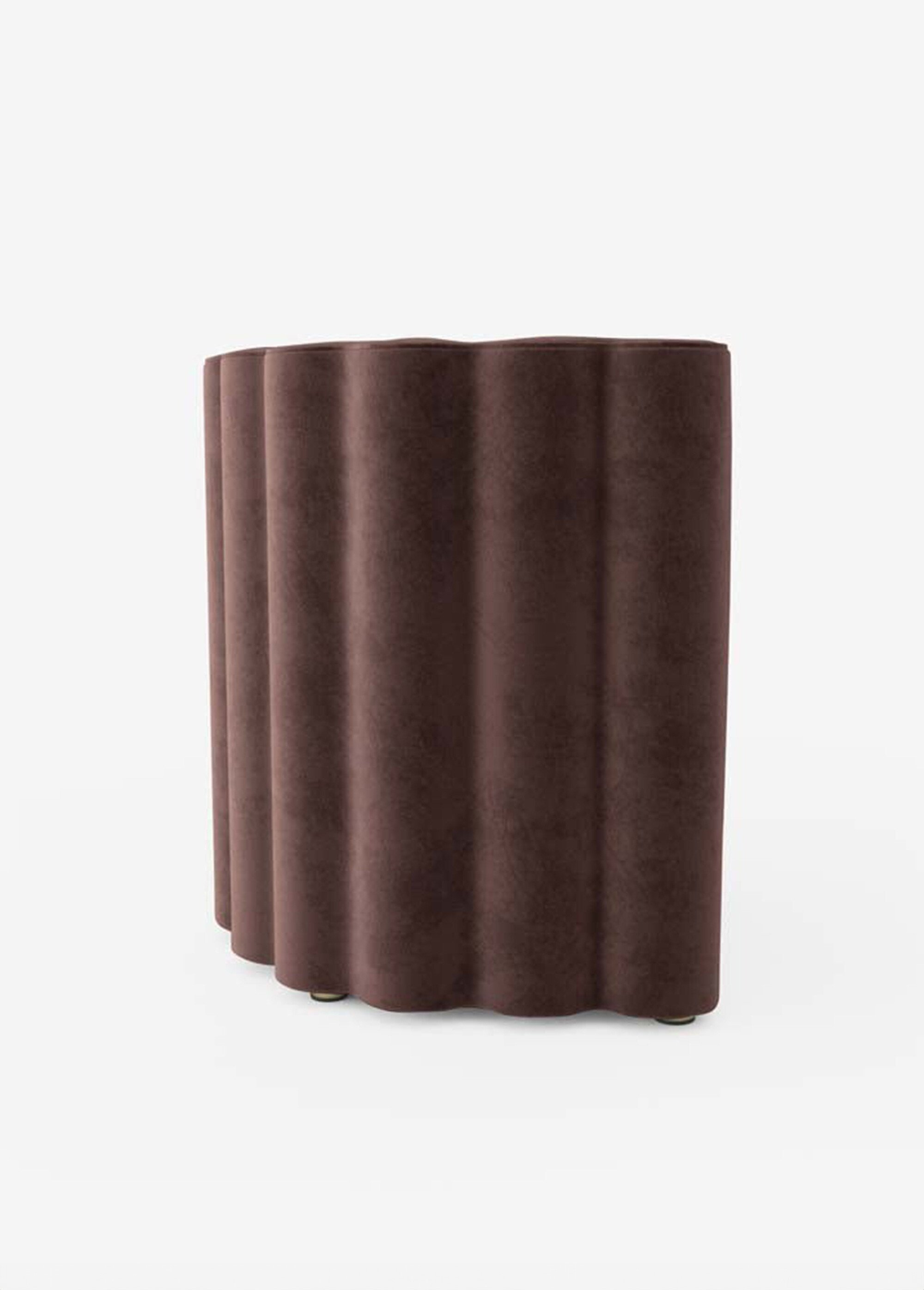 Fauteuil style design en velours MARRON POT-FRIDA DR1