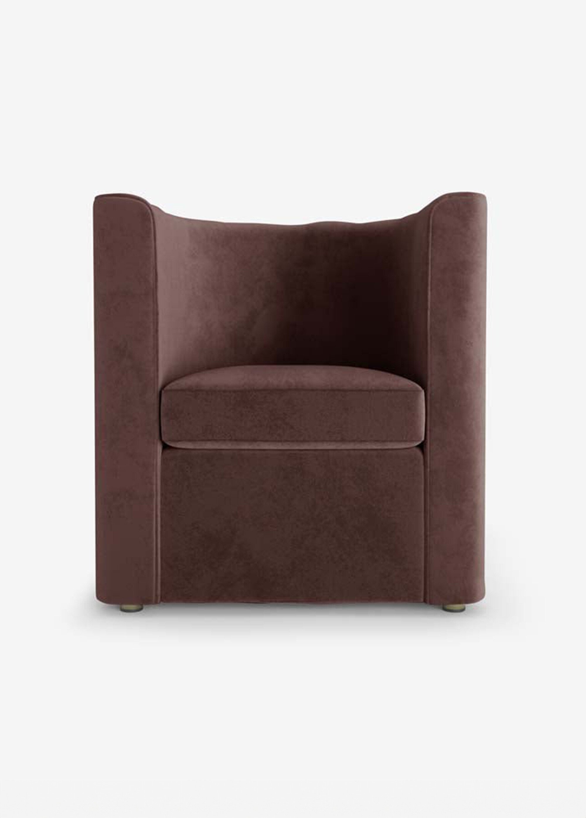 Fauteuil style design en velours MARRON POT-FRIDA FA2