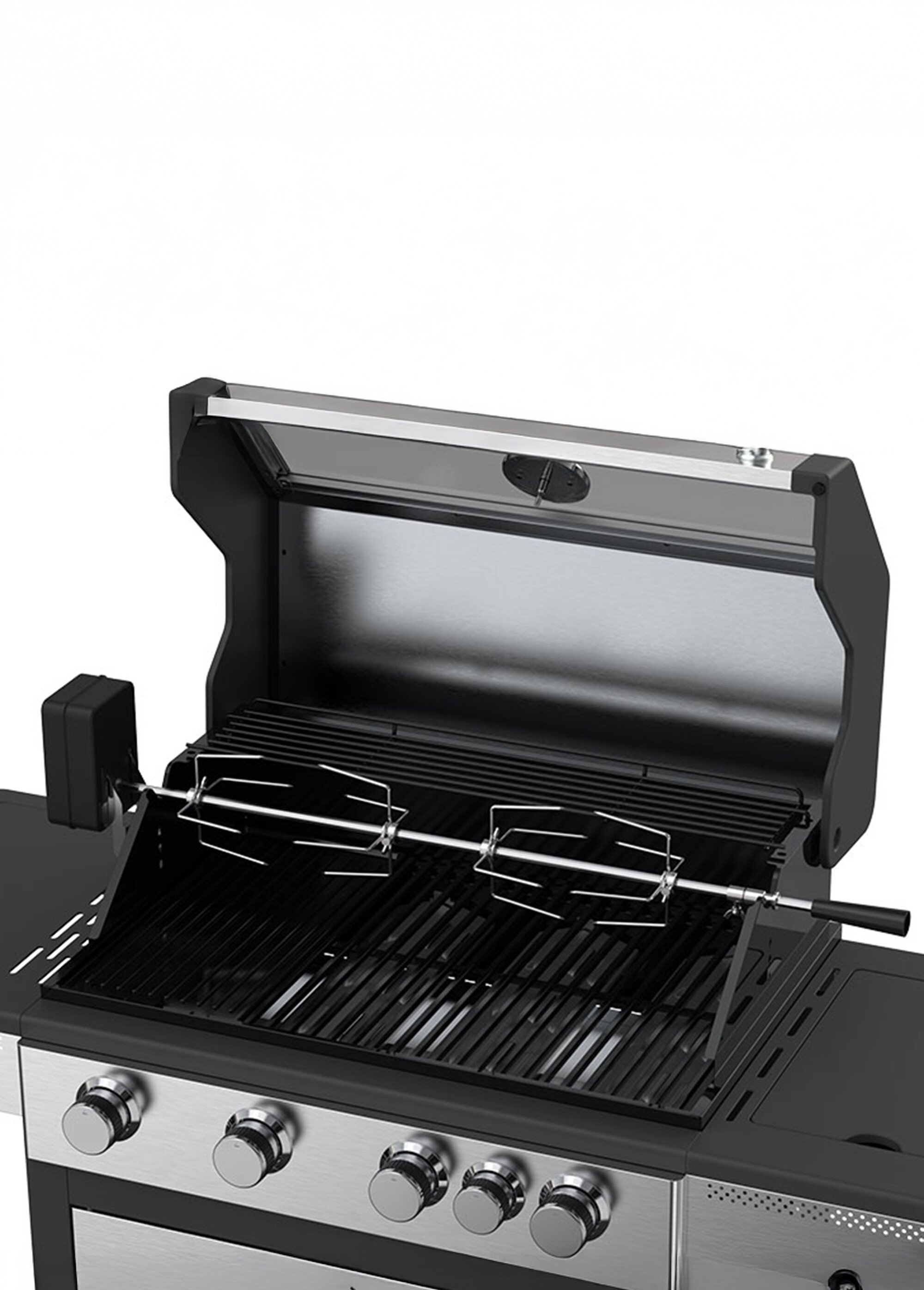 Kit de rôtisserie inox pour barbecue