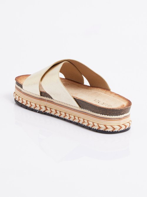 Mules brides croisées semelle plateforme Femme Doré JOIH8-1230C DO1