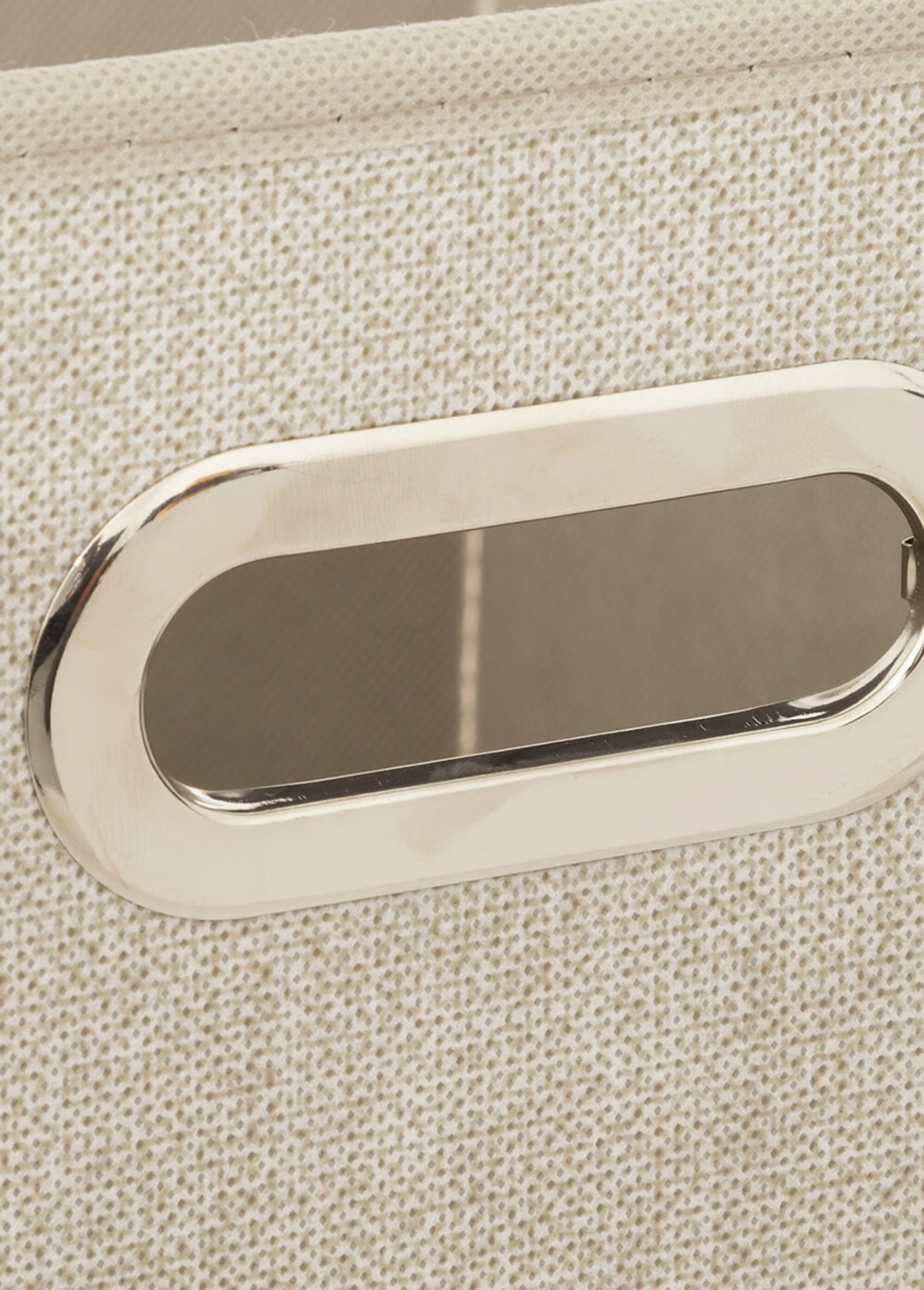 Panier rangement pliable, poignée métal Beige JJA-138885G DE1