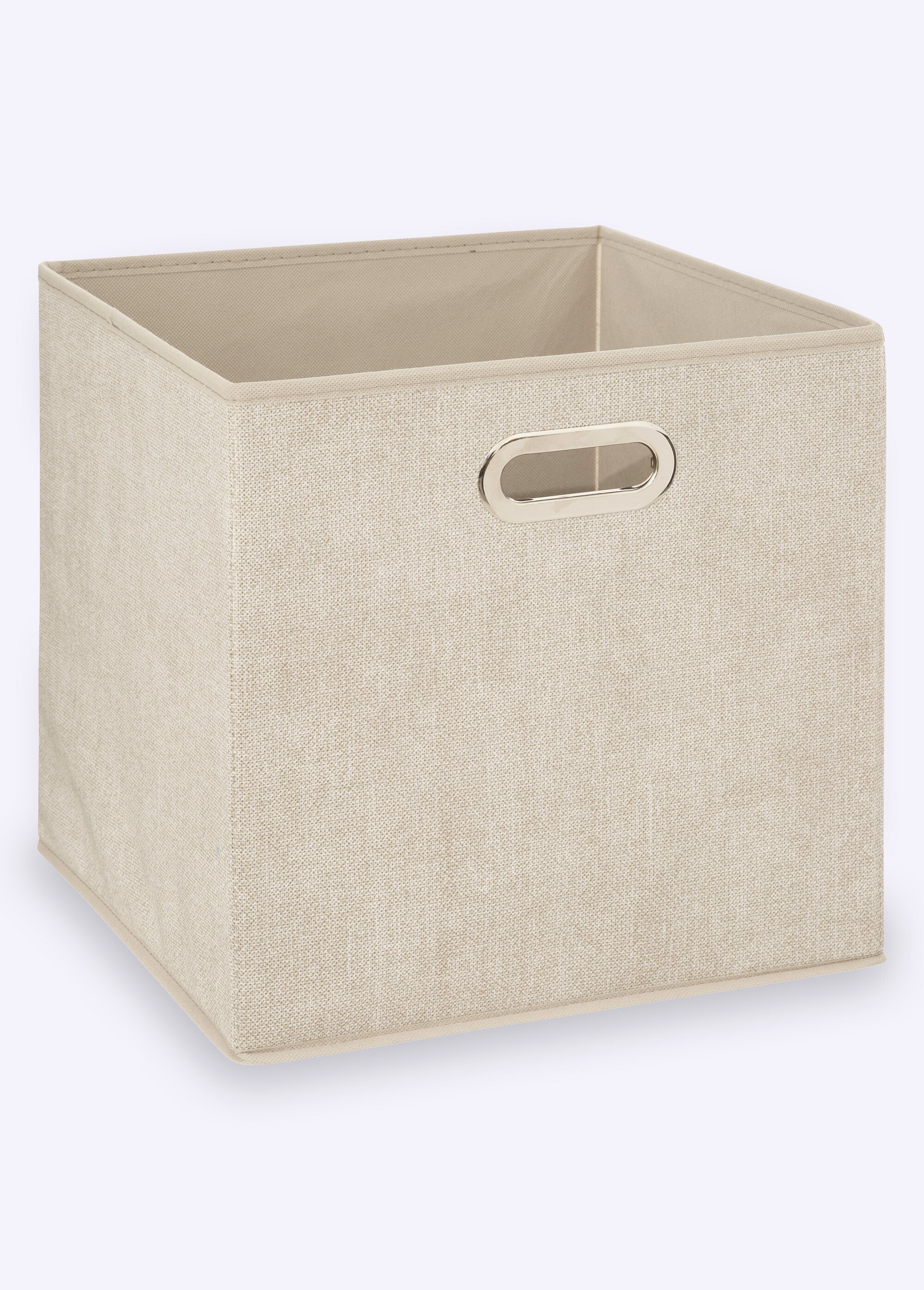 Panier rangement pliable, poignée métal Beige JJA-138885G FA1