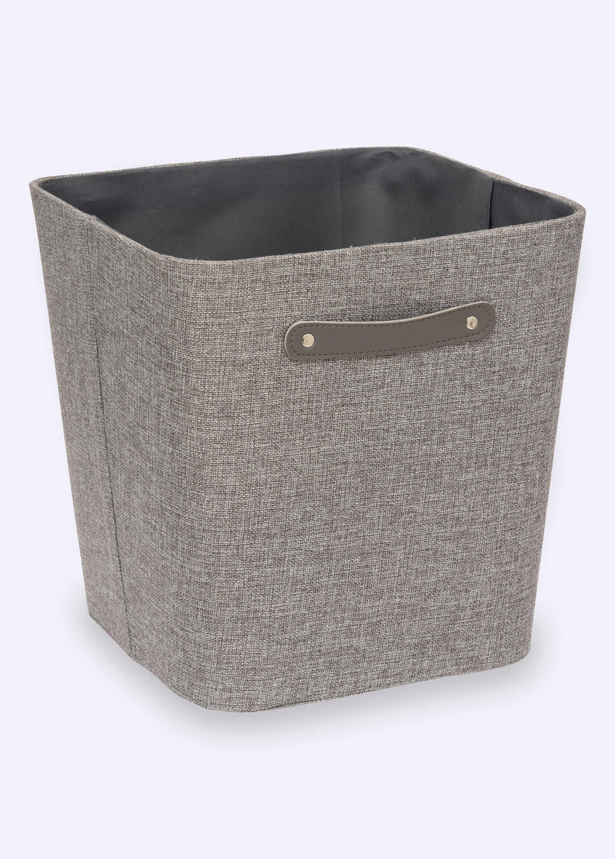 Panier rangement tissu, poignée métal Gris JJA-209350C FA1