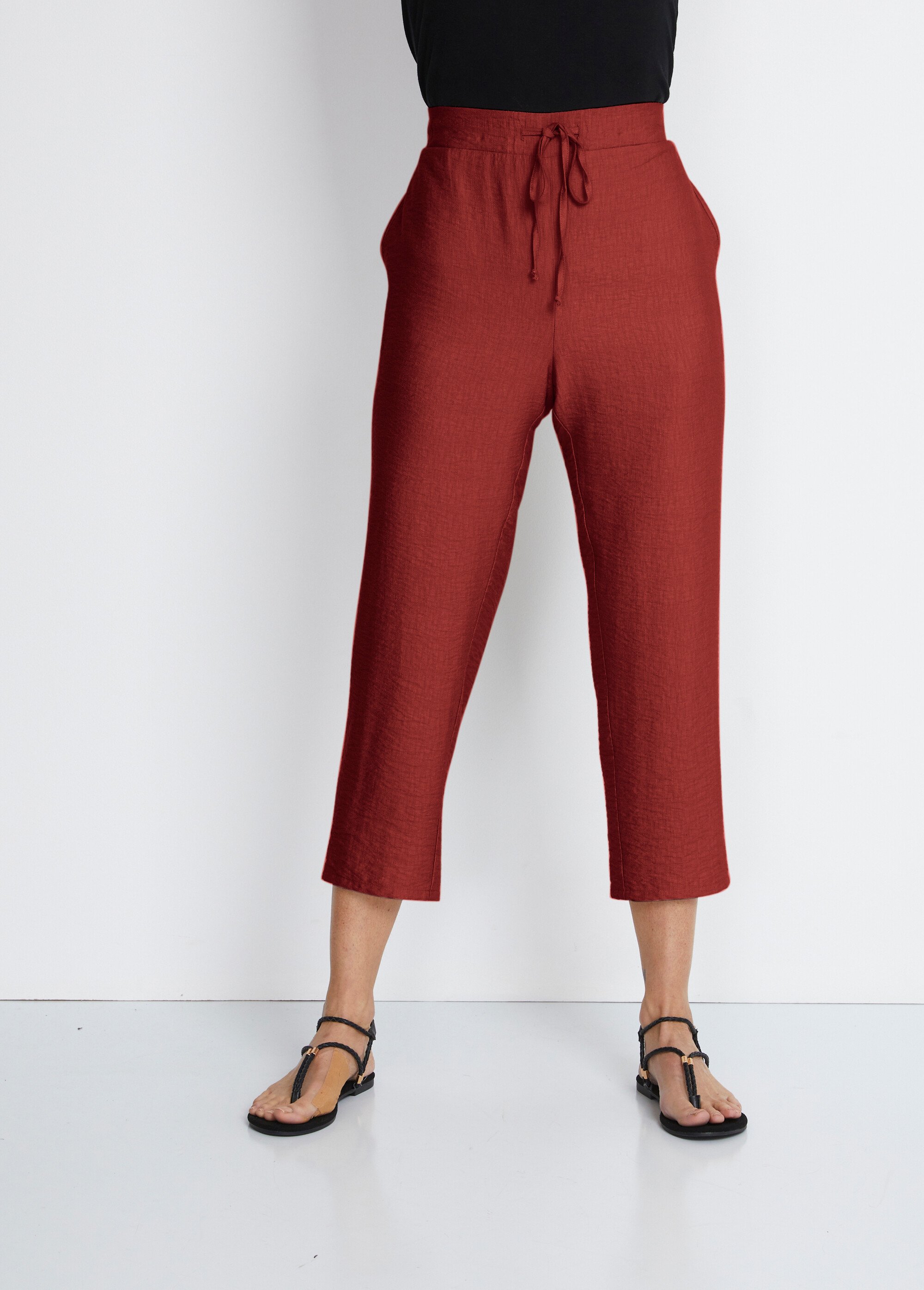 Pantalon 7/8ème en  tissu gaufré