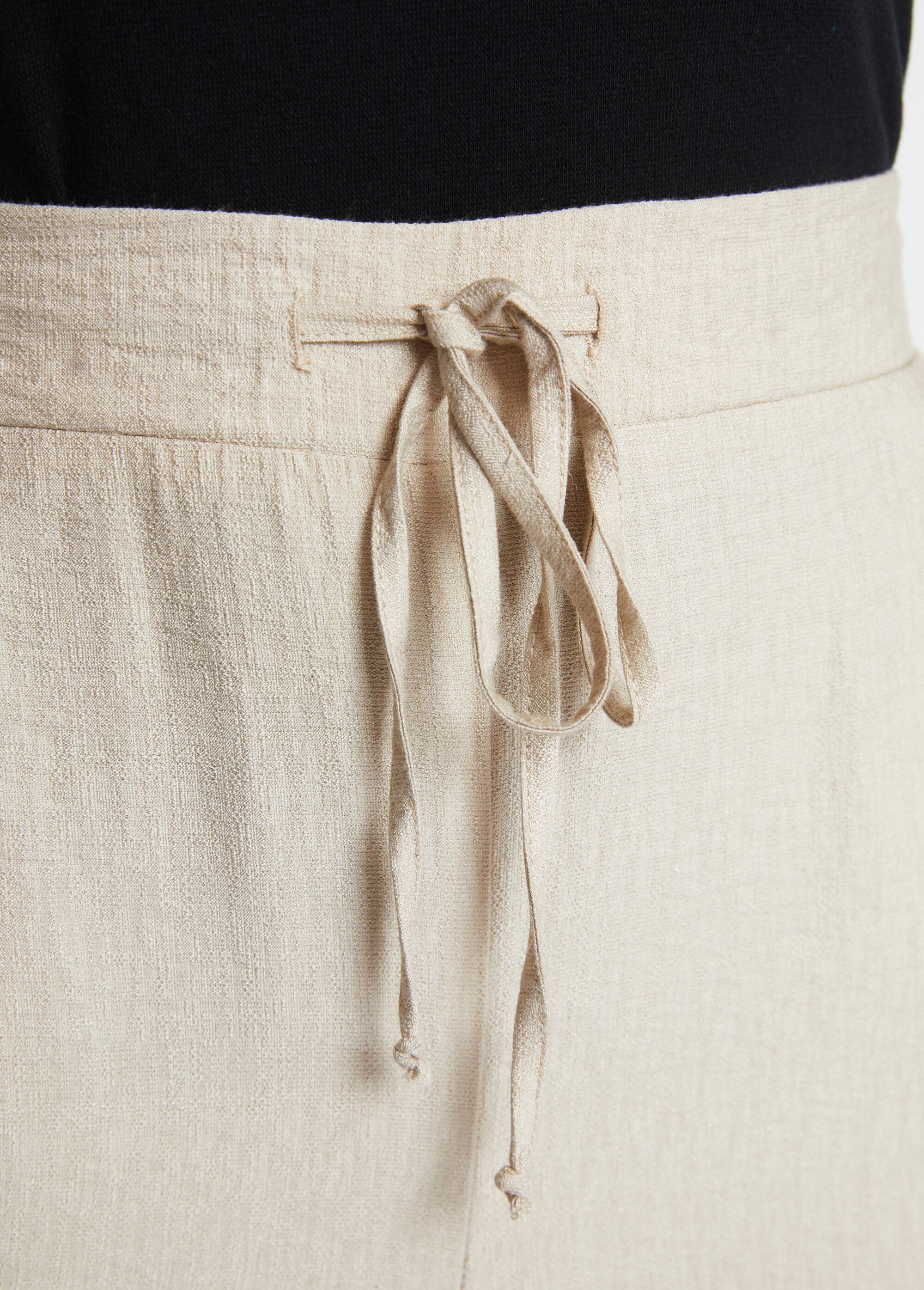 Pantalon 7/8ème en  tissu gaufré Femme Beige NIMBA DE2