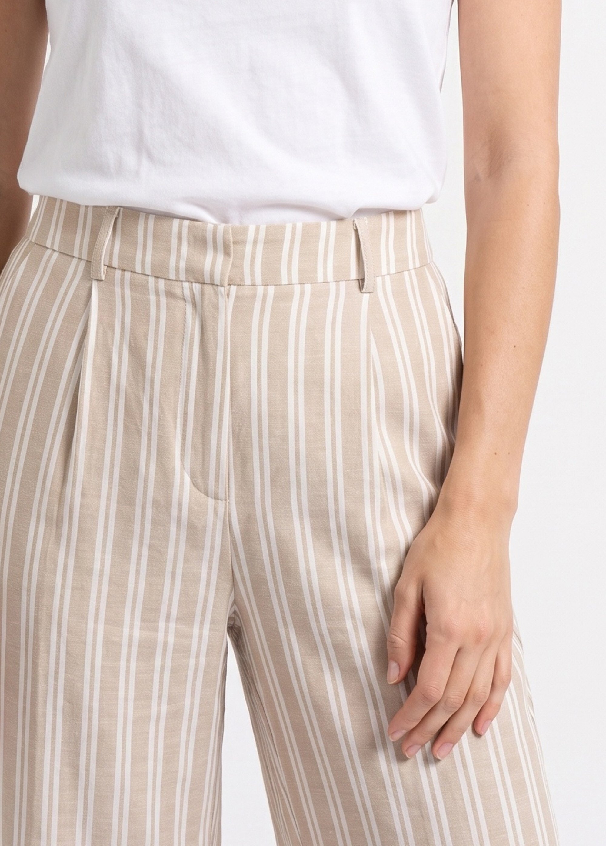 Pantalon large, rayures  métallisées