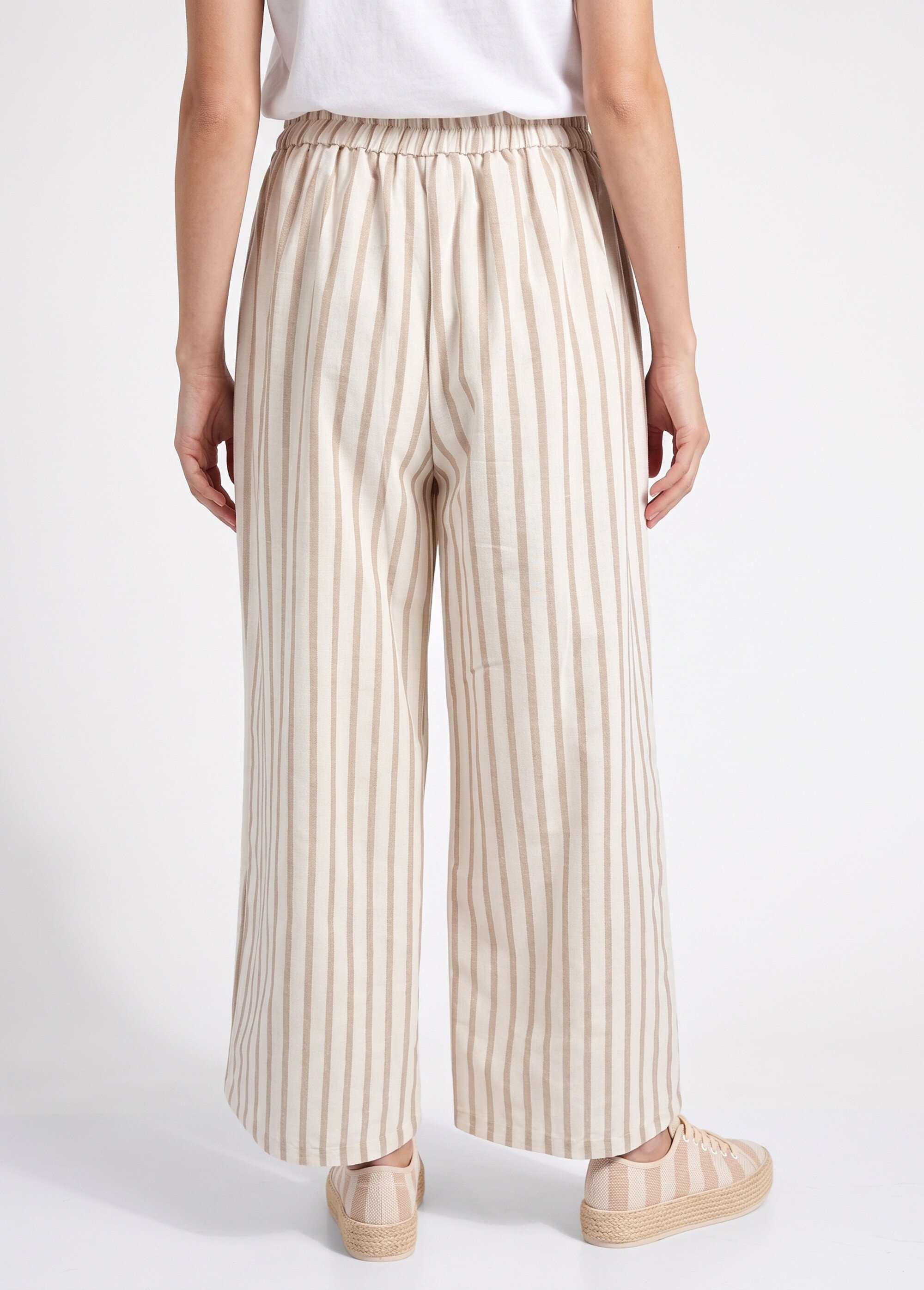 Pantalon large, rayures  métallisées