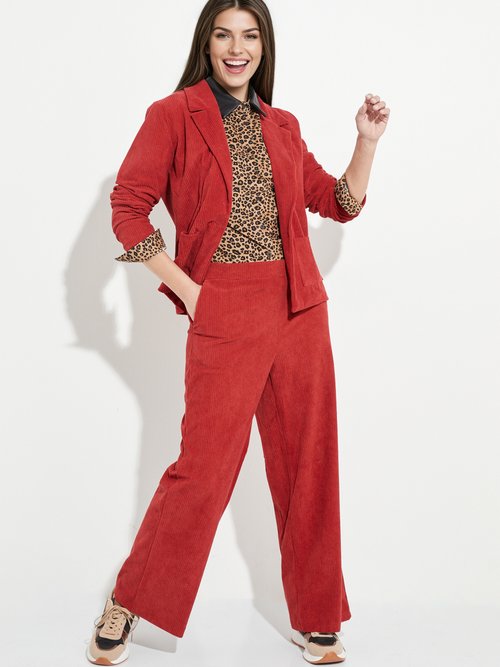 Pantalon large, velours grosses cotes Femme Rouge TM-CORDEL MV1