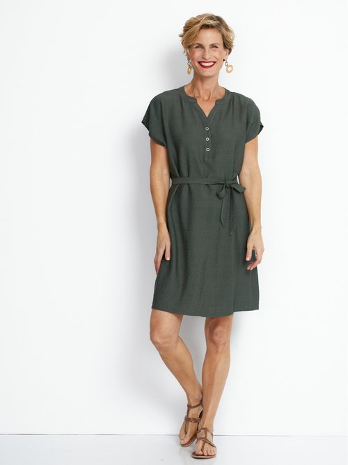 Robe-housse courte manches kimono Femme Vert ECAUVILLE FR1