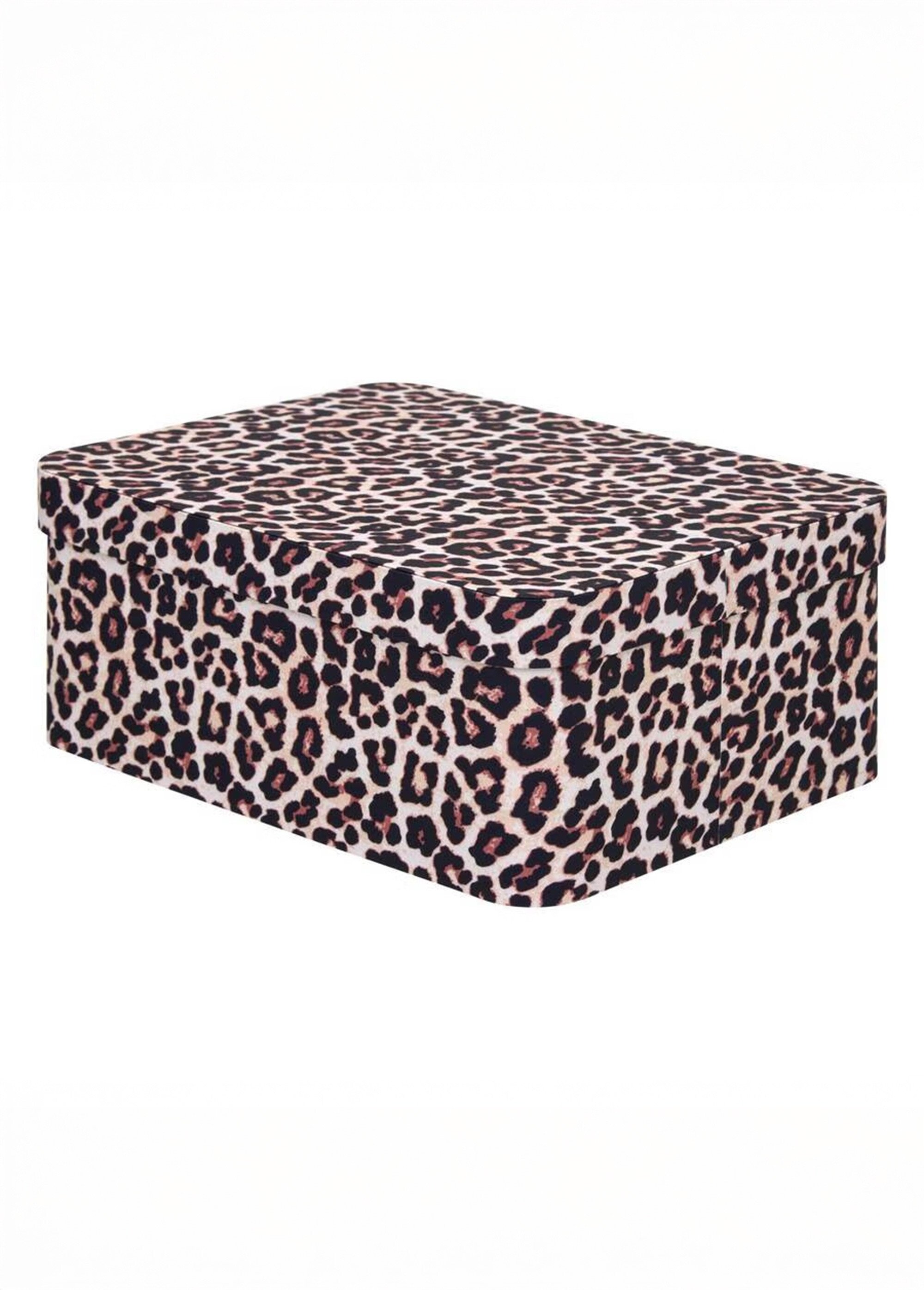 Set 4 boites assorties carton, Léopard Marron JJA-212715 DE1