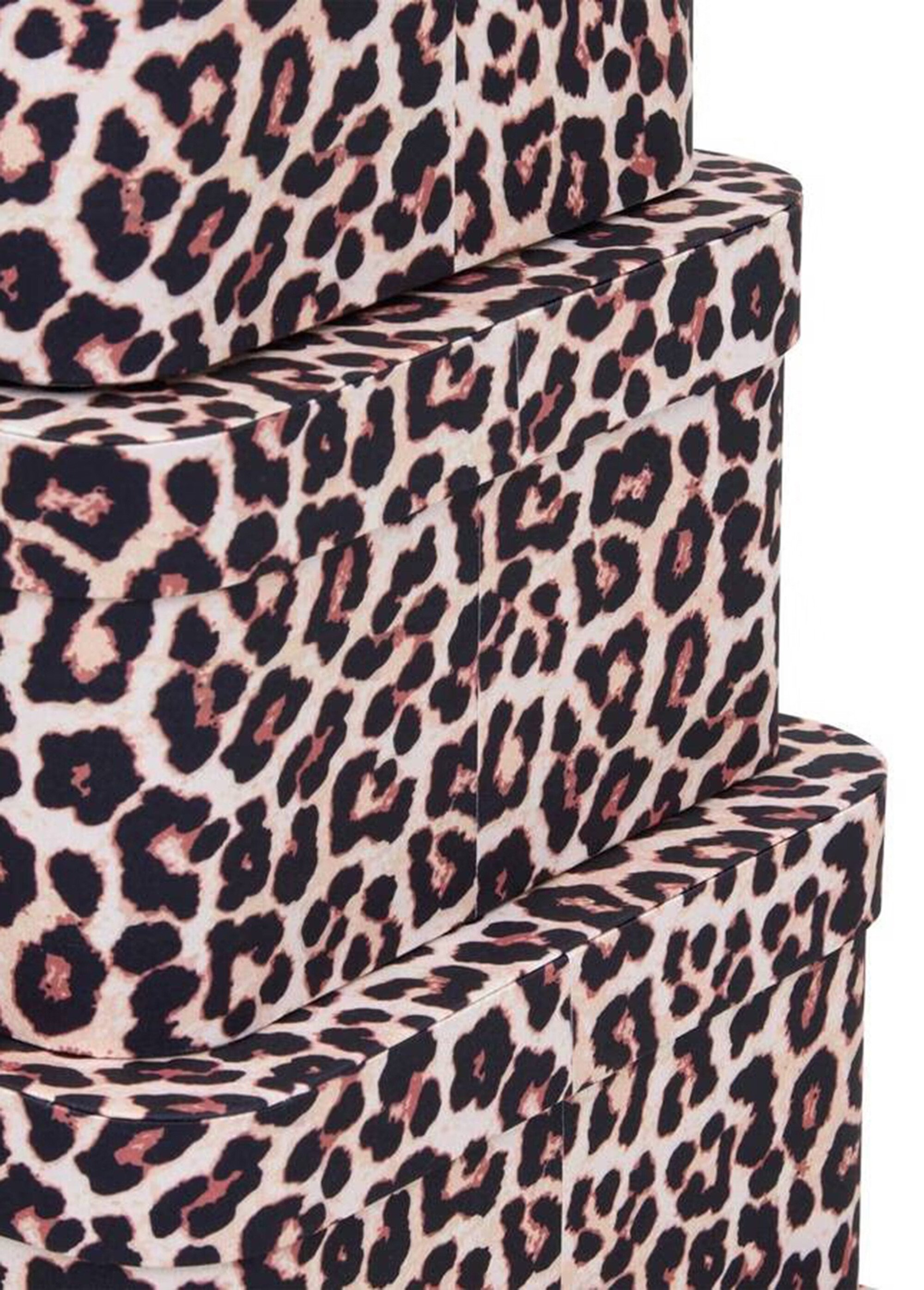 Set 4 boites assorties carton, Léopard Marron JJA-212715 DE2