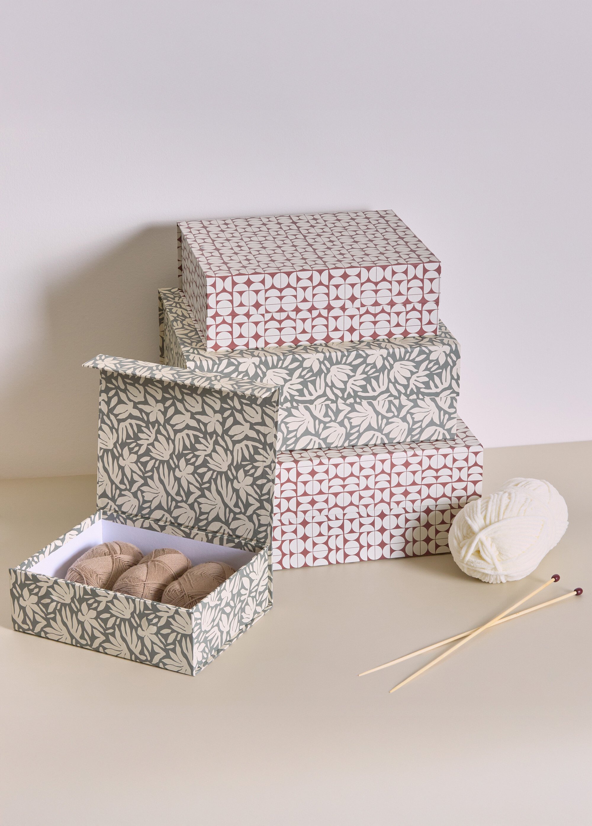 Set 4 boites assorties en carton, Fleurs FLOREA JJA-212746B SI1