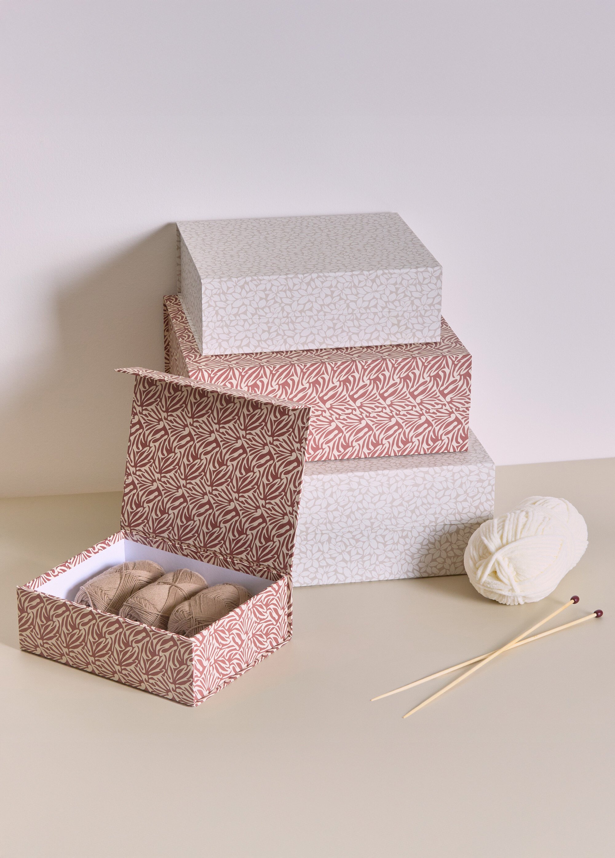 Set 4 boites assorties en carton, Fleurs GARDENIA JJA-212746B SI1