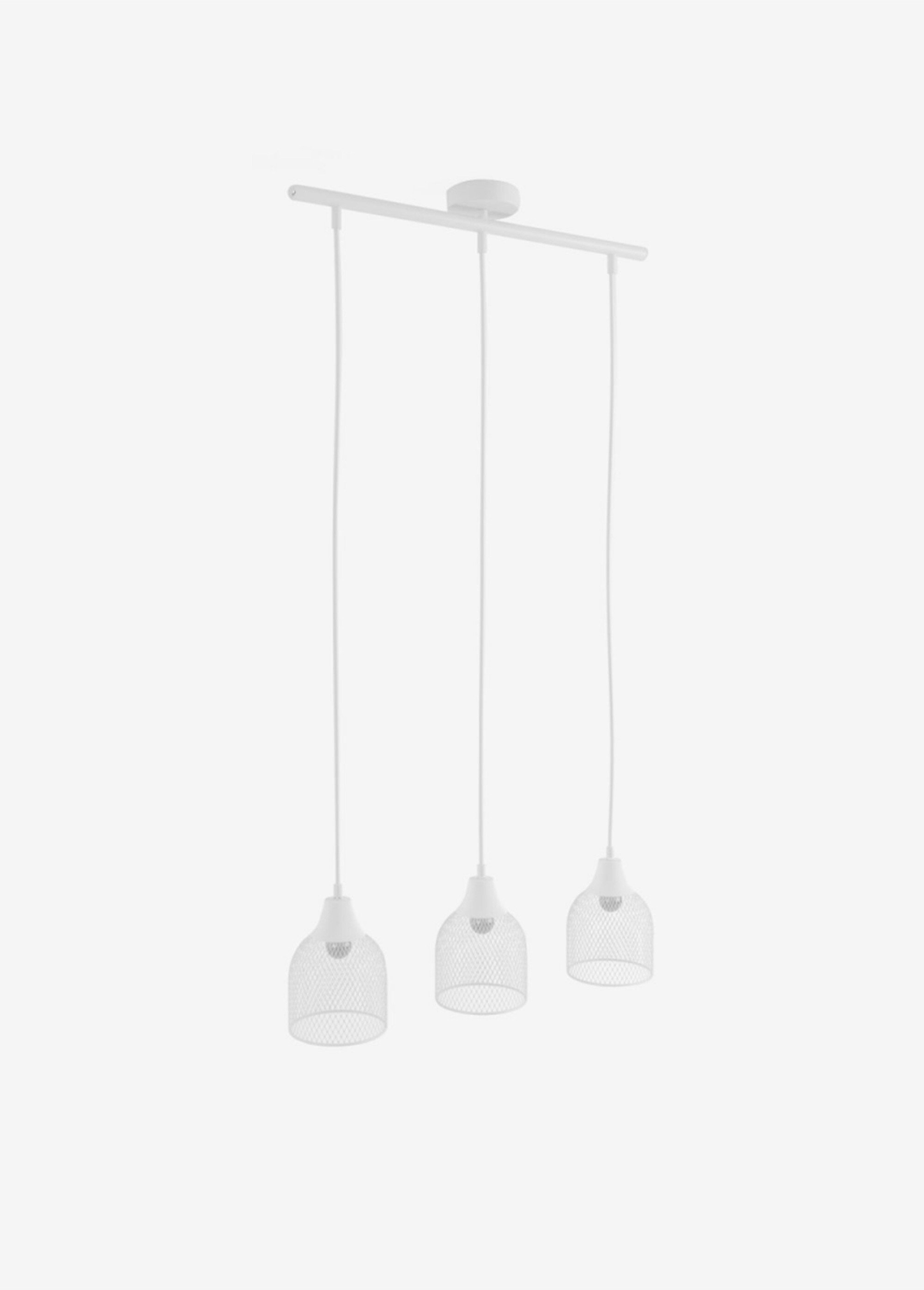 Suspension 3 lampes en métal ajouré BLANC POT-VILLADORO FA1